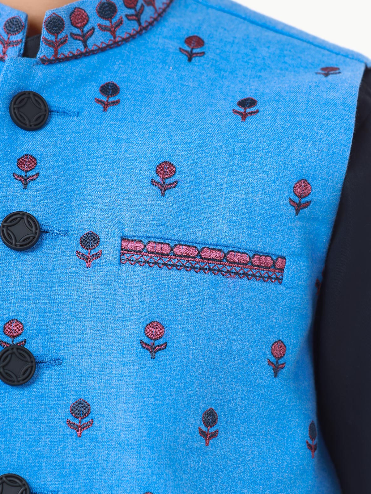 Embroidered Cotton Waistcoat Suit - EBTWCSC22-014 - Image 5
