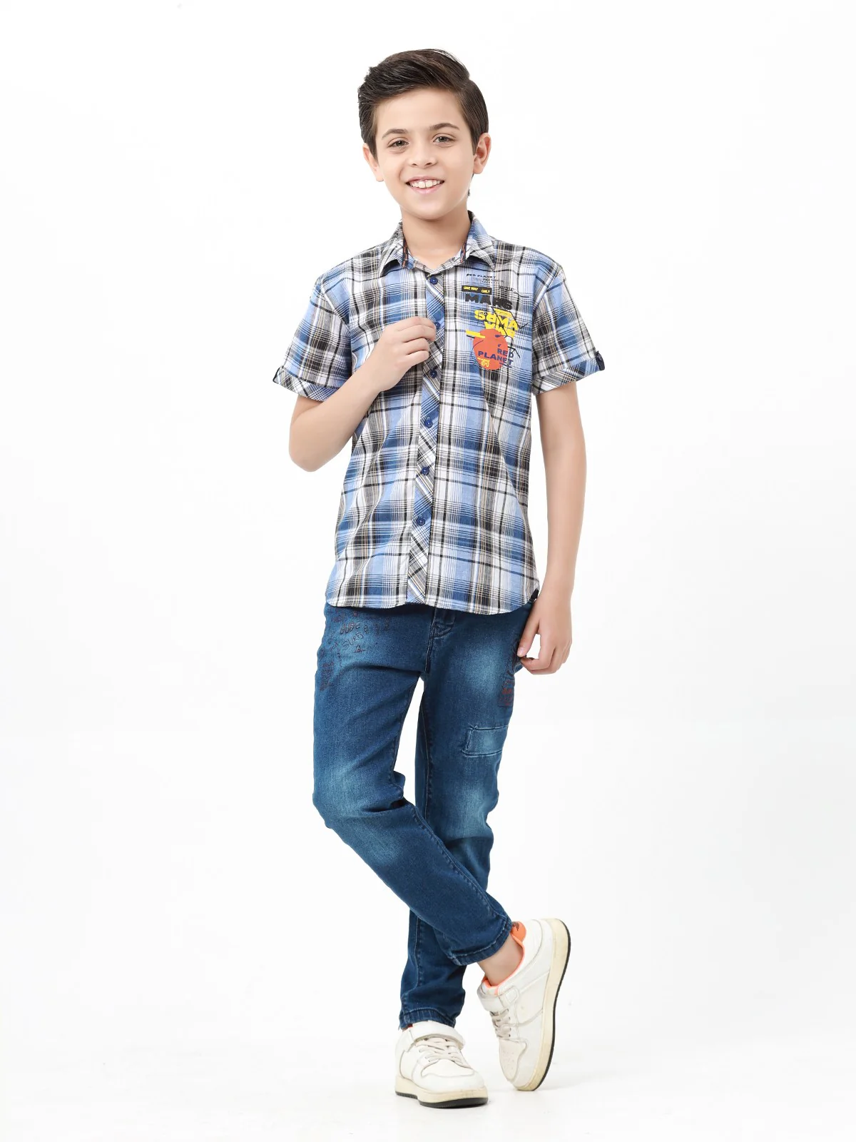 Half Sleeves Check Shirt - EBTS22-27451