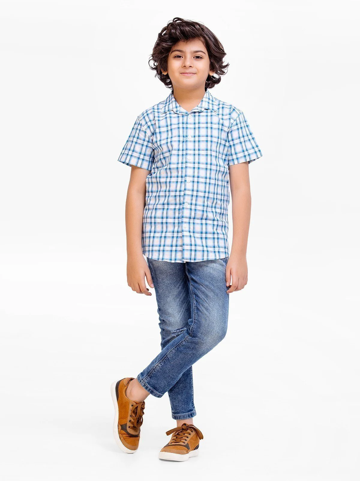 Half Sleeves Check Shirt - EBTS23-27482