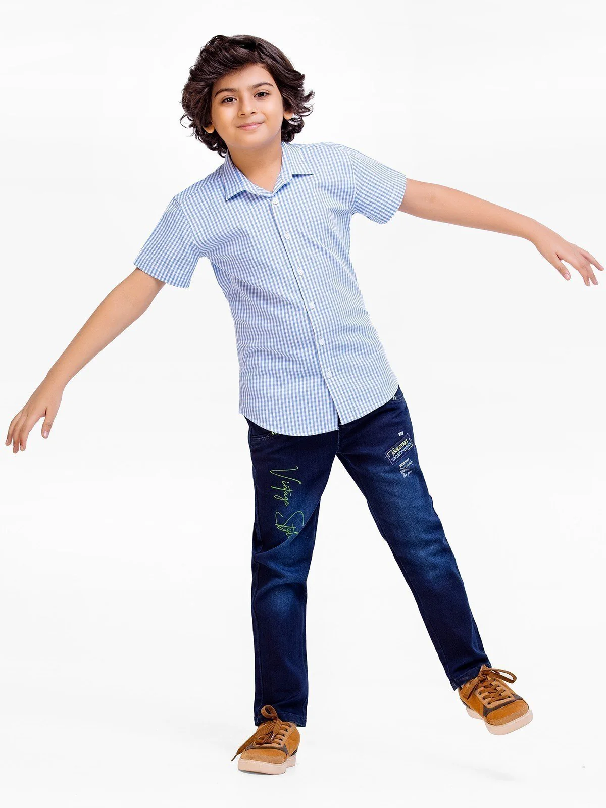 Half Sleeves Check Shirt - EBTS23-27478 - Image 2