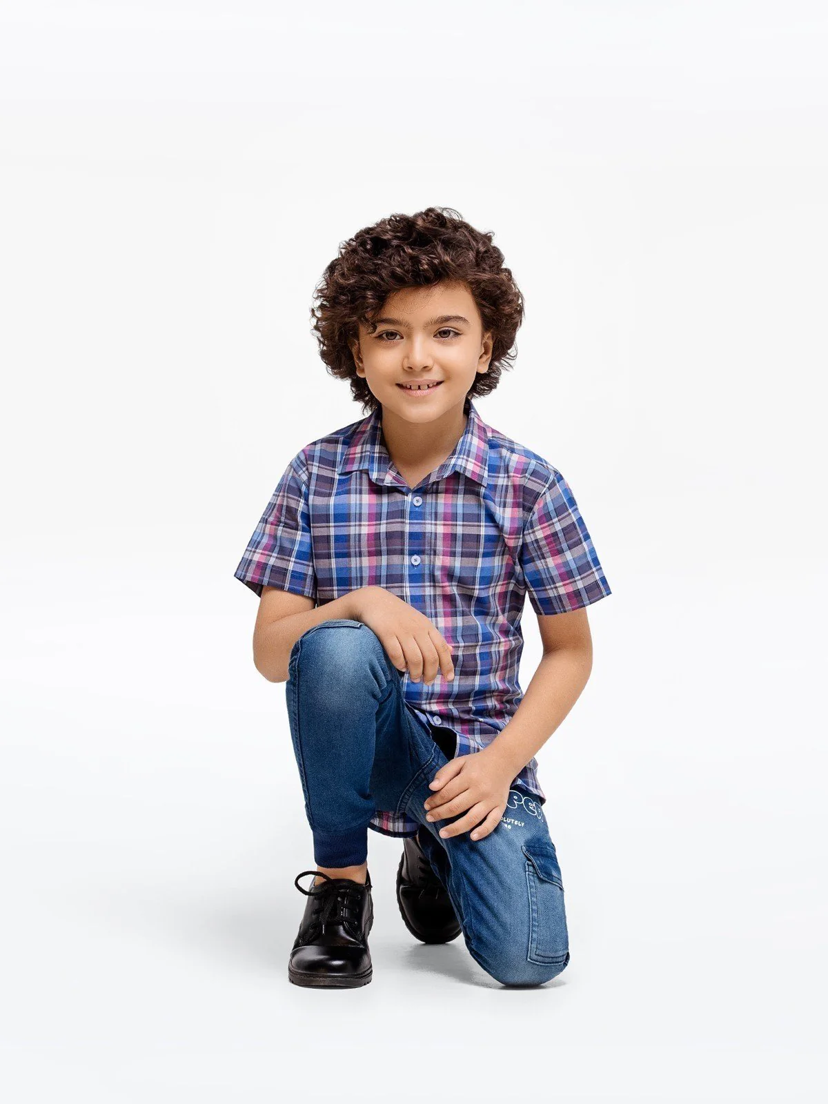 Half Sleeves Check Shirt - EBTS23-27475 - Image 3