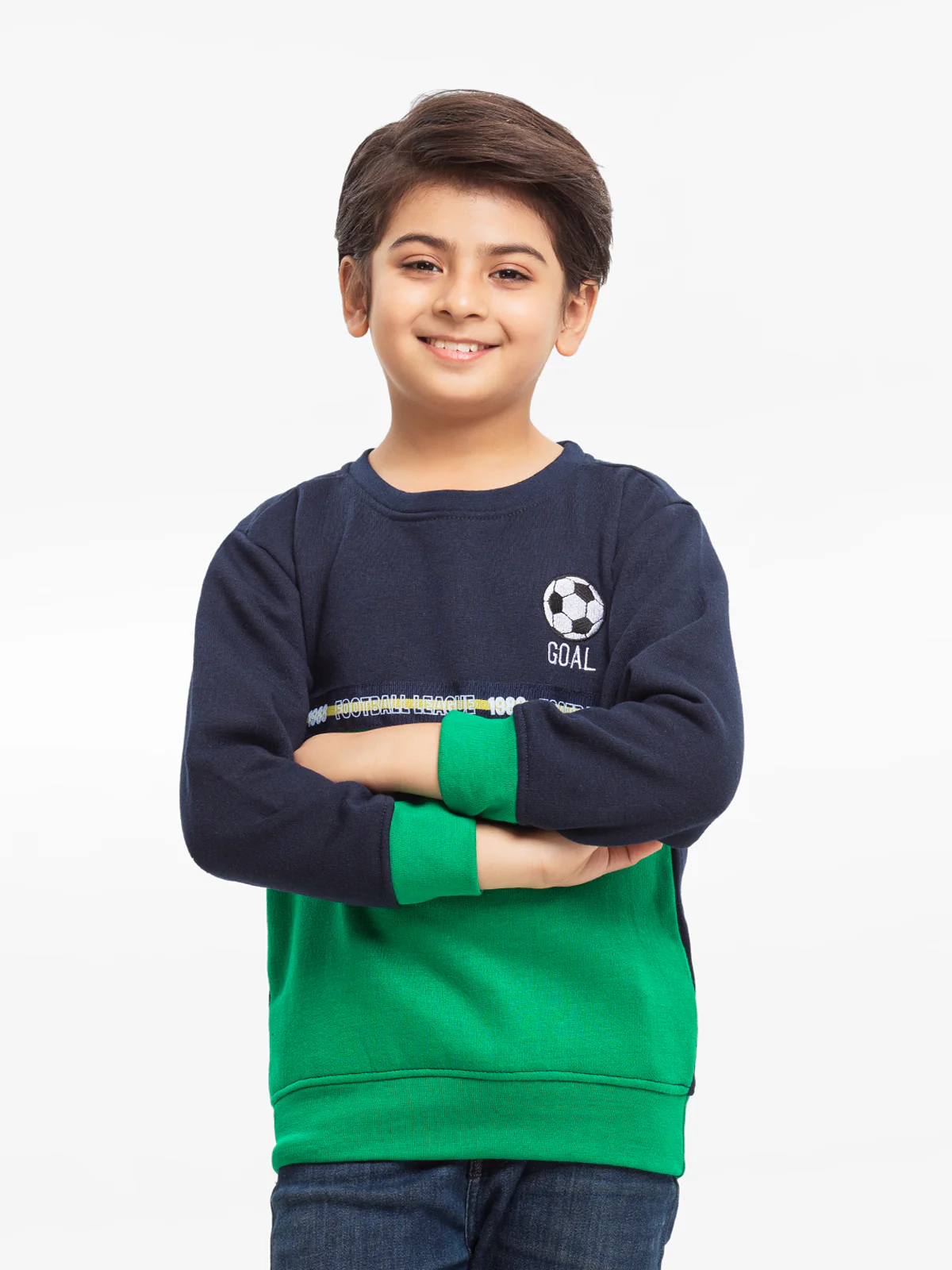 Crew Neck Color-Block Sweatshirt - EBTSS23-011 - Image 2