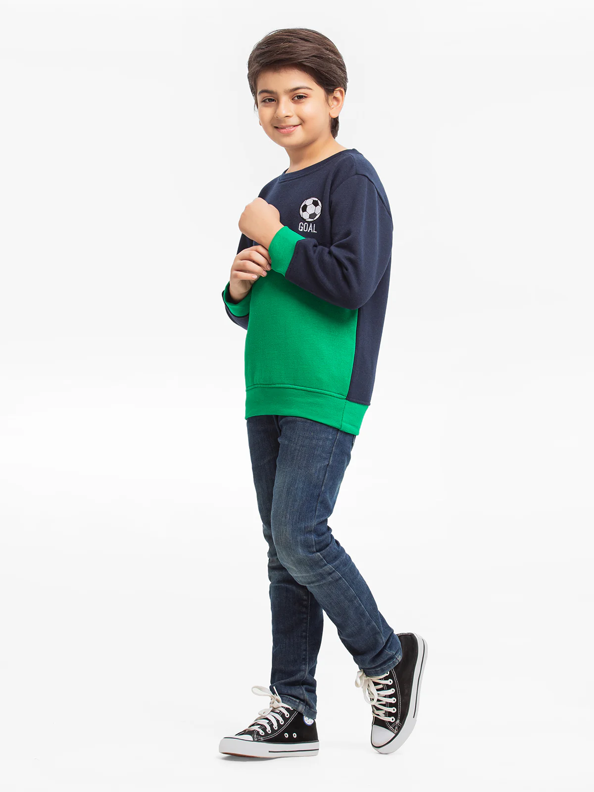 Crew Neck Color-Block Sweatshirt - EBTSS23-011 - Image 3