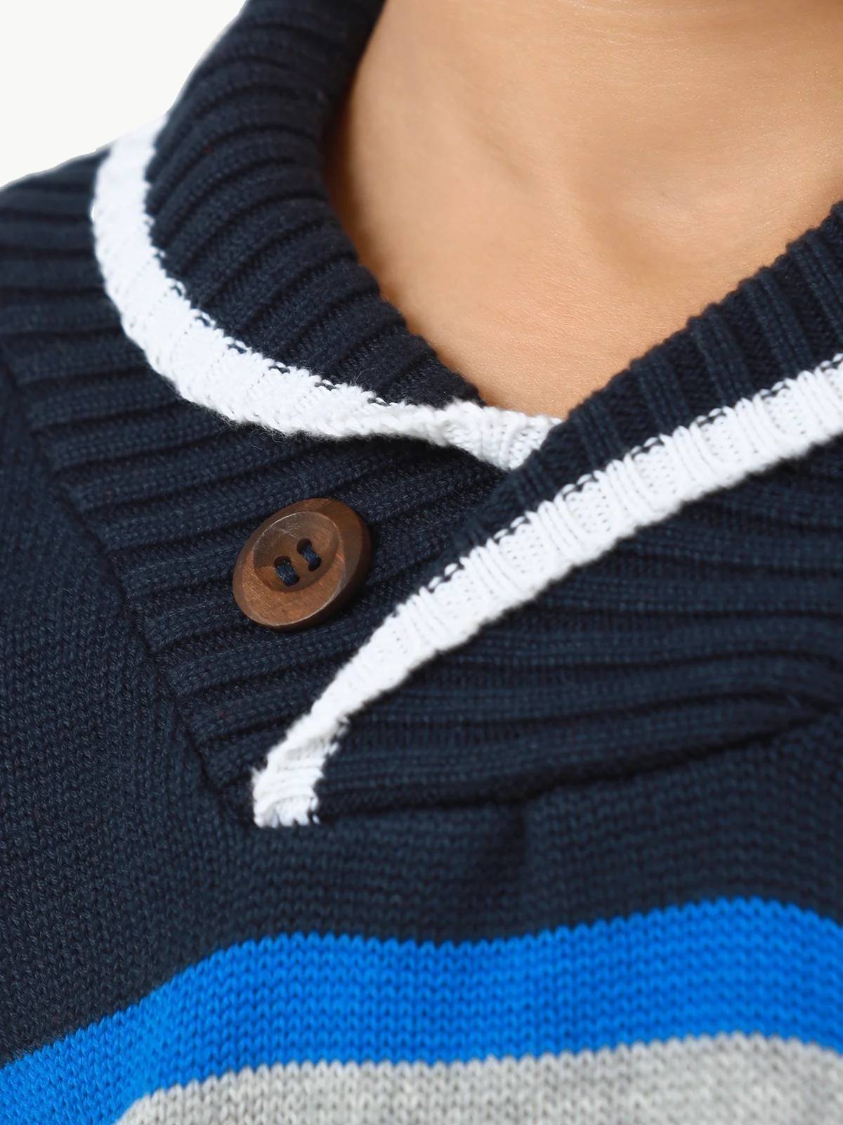 Shawl Collar Color-Block Sweater - EBTSWT22-007 - Image 5