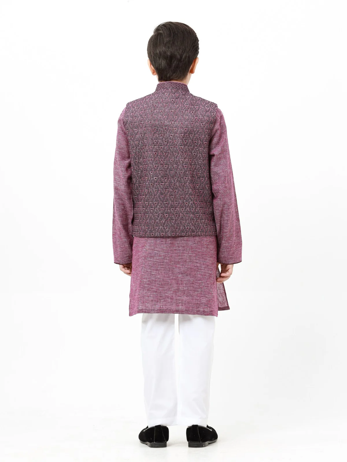 Embroidered Cotton Waistcoat Suit - EBTWCSC22-018 - Image 5