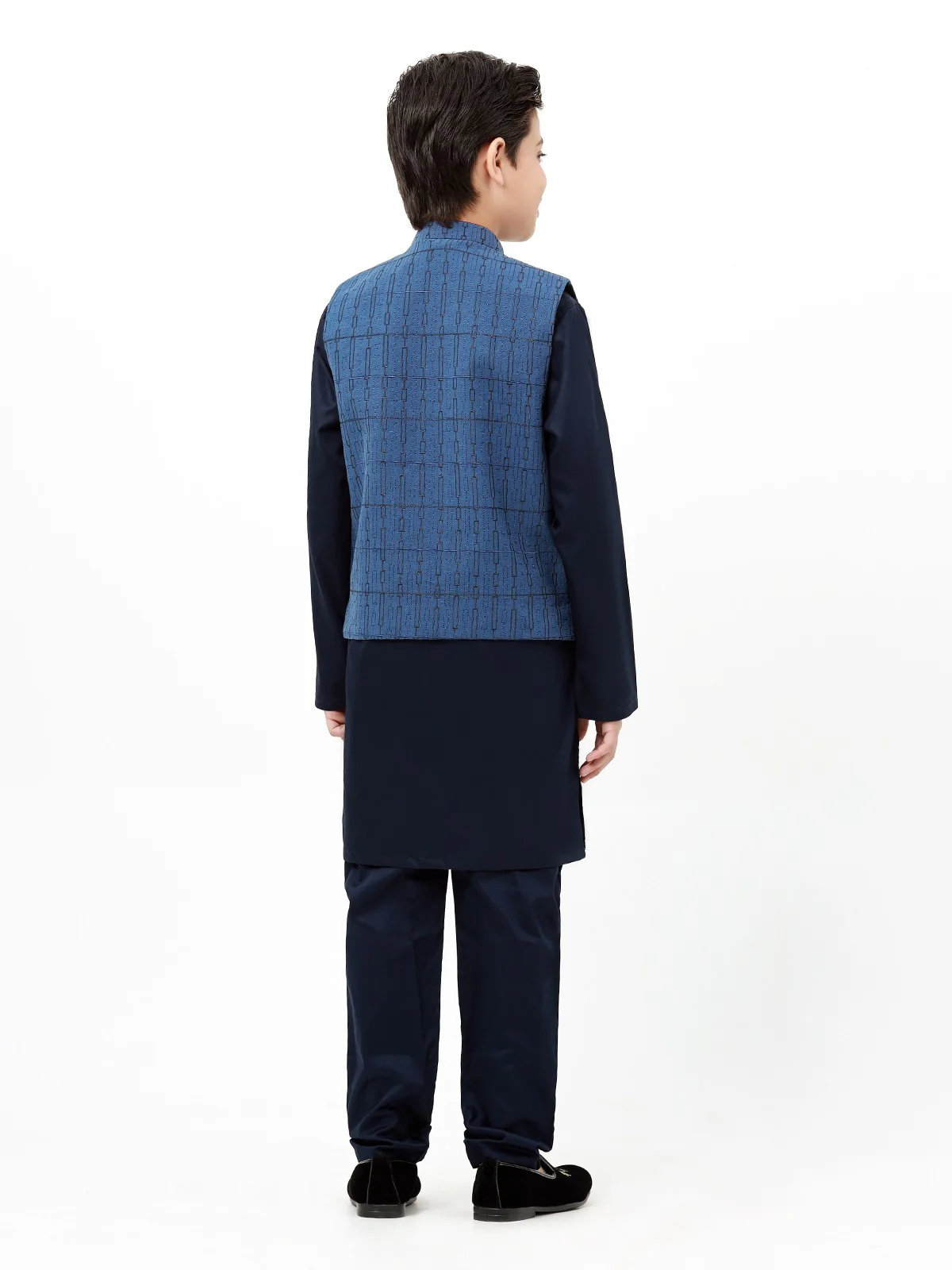 Embroidered Cotton Waistcoat Suit - EBTWCSC22-016 - Image 6