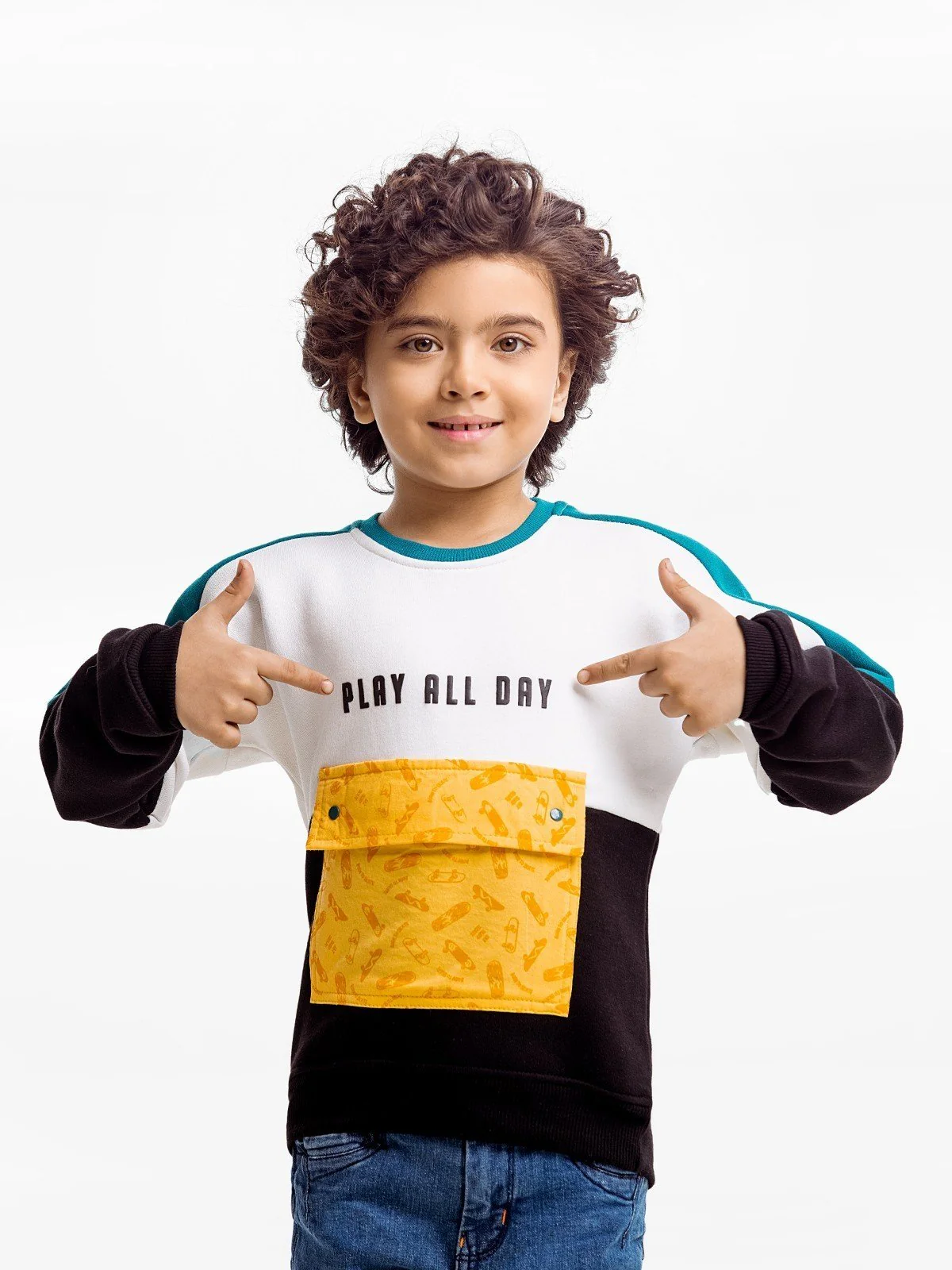 Crew Neck Color-Block Sweatshirt - EBTSS23-001