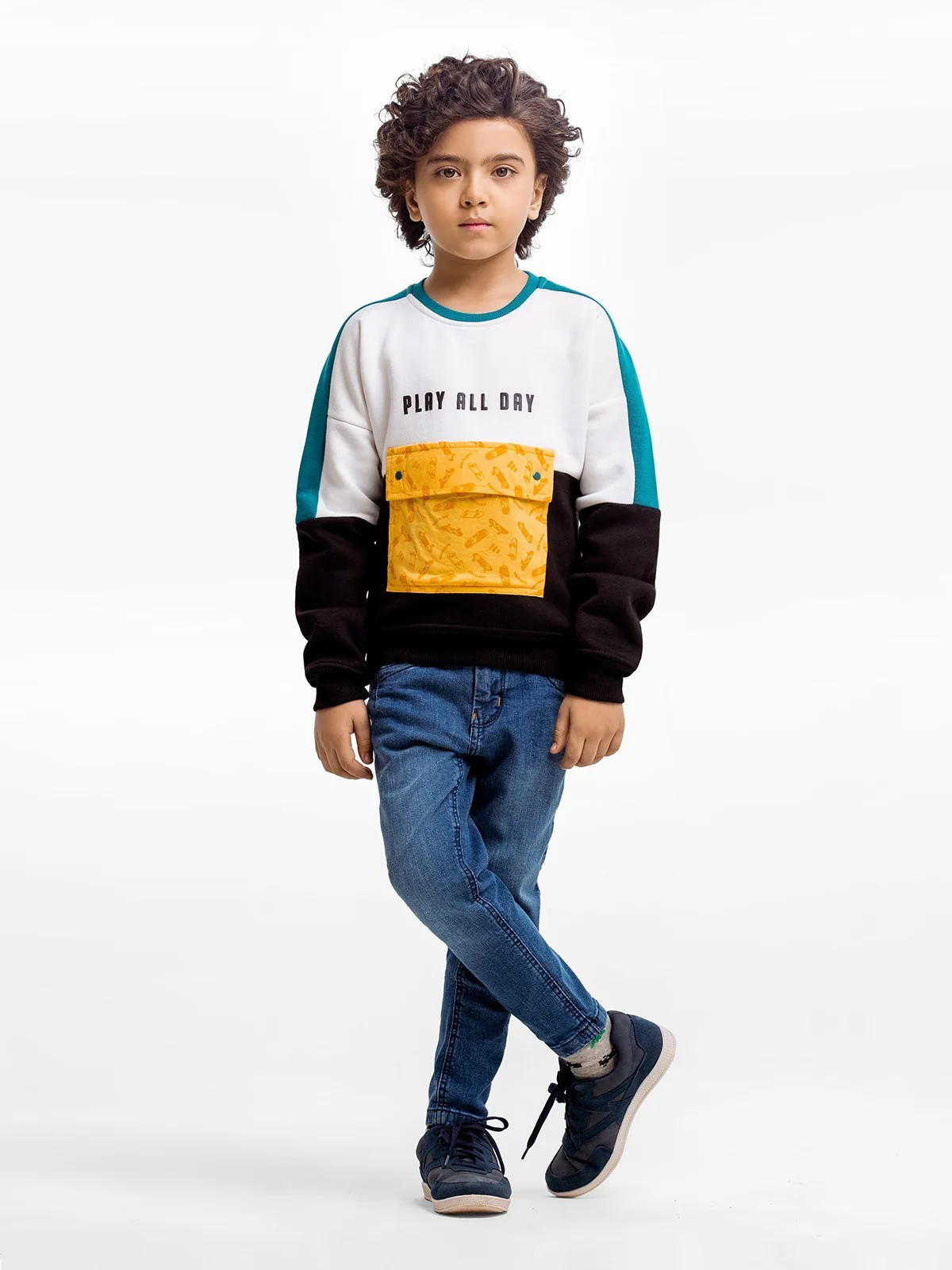 Crew Neck Color-Block Sweatshirt - EBTSS23-001 - Image 2