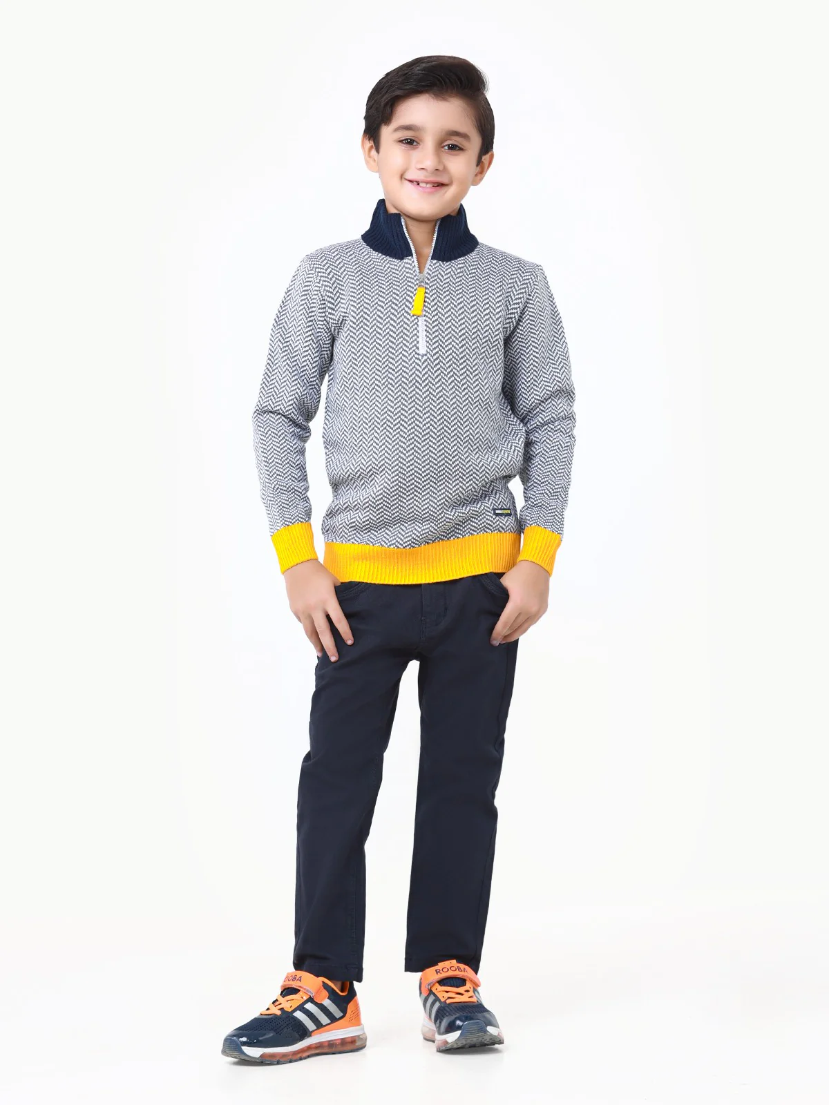 Quarter-Zip Color-Block Sweater - EBTSWT22-014 - Image 2