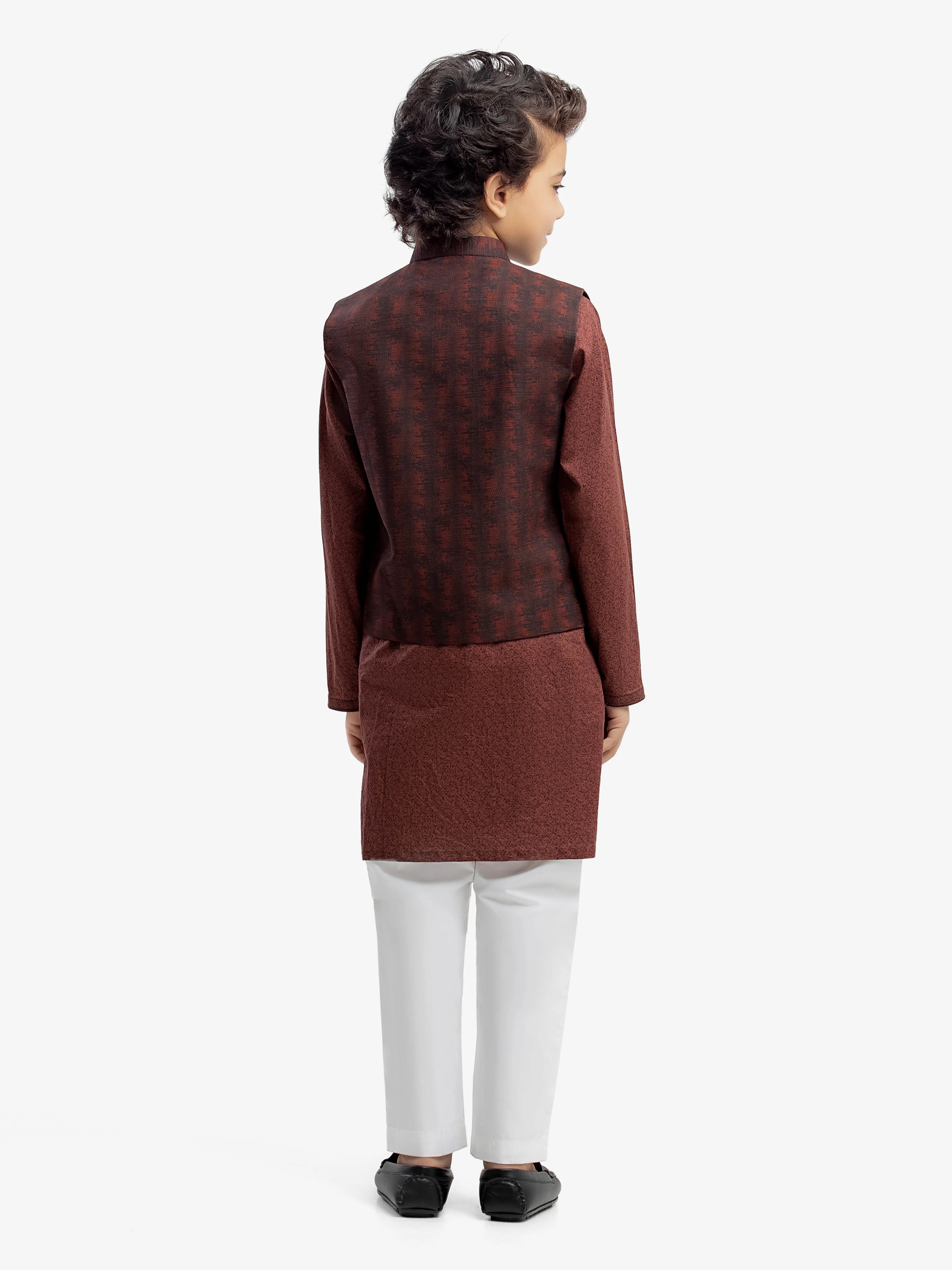 Embroidered Cambric Waistcoat Suit - EBTWCS5-25207 - Image 6