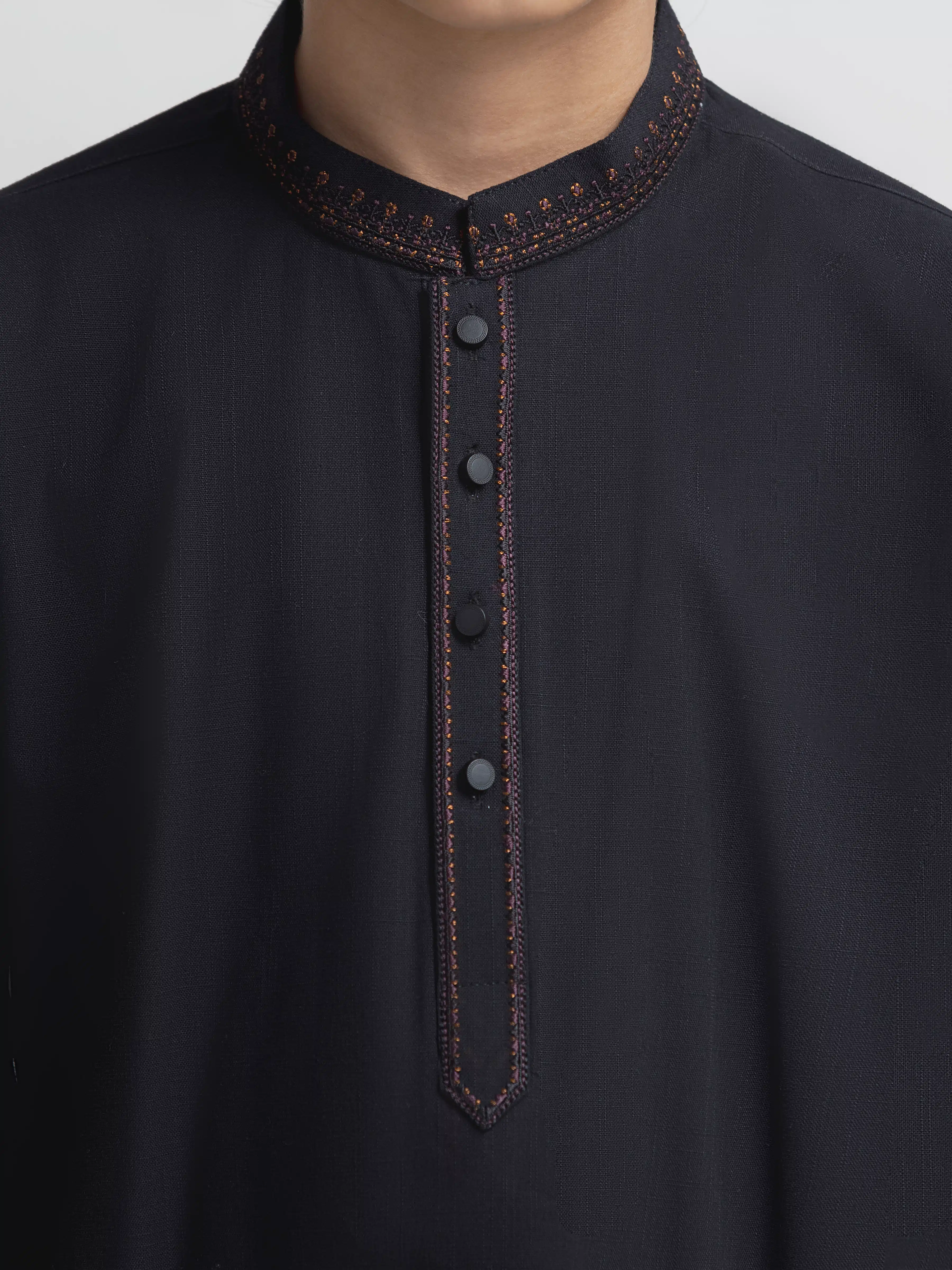 Embroidered Cotton Kurta Pajama - EBTKP6-035 - Image 3