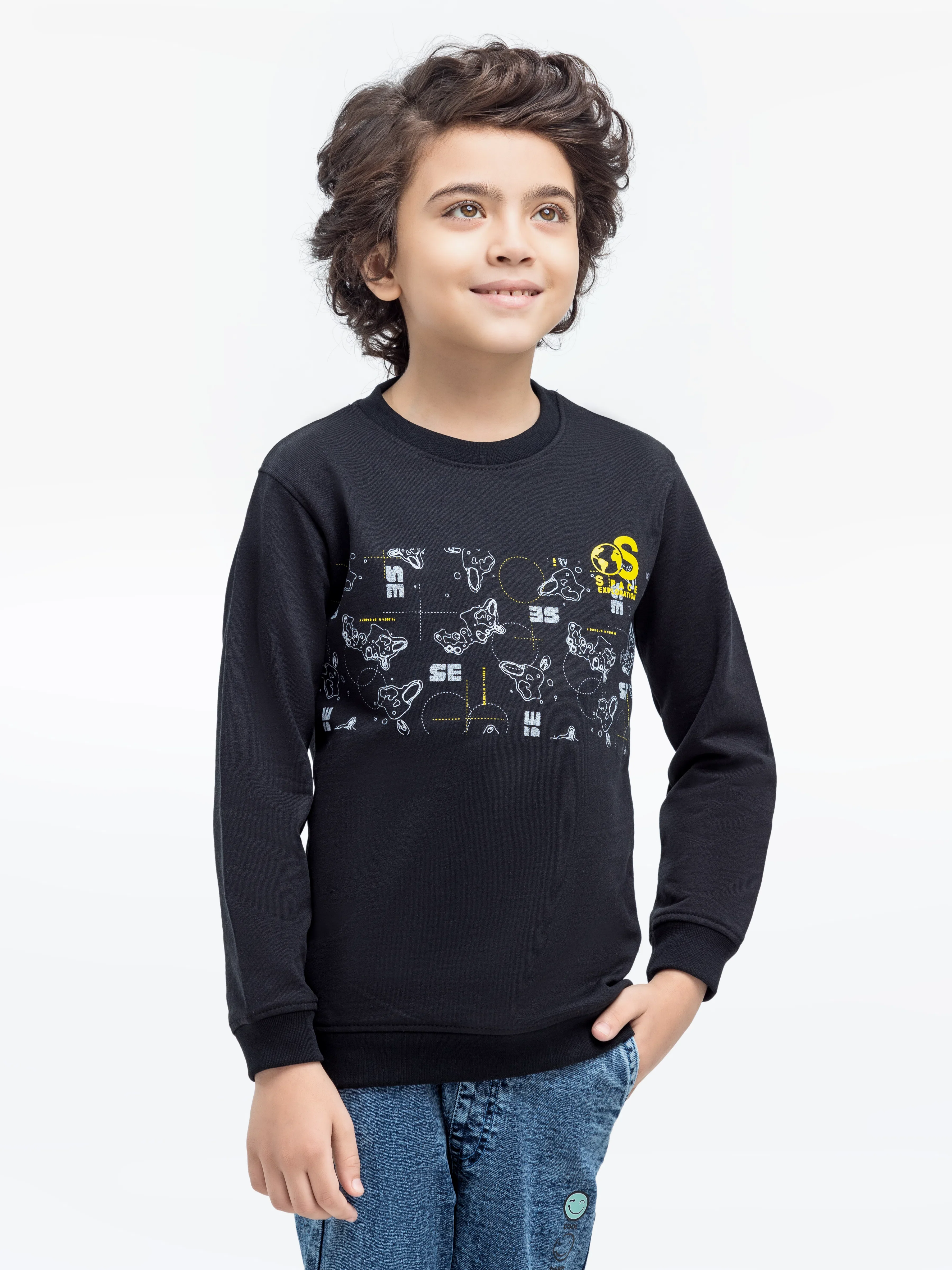 Crew Neck Graphic Sweatshirt - EBTSS24-008