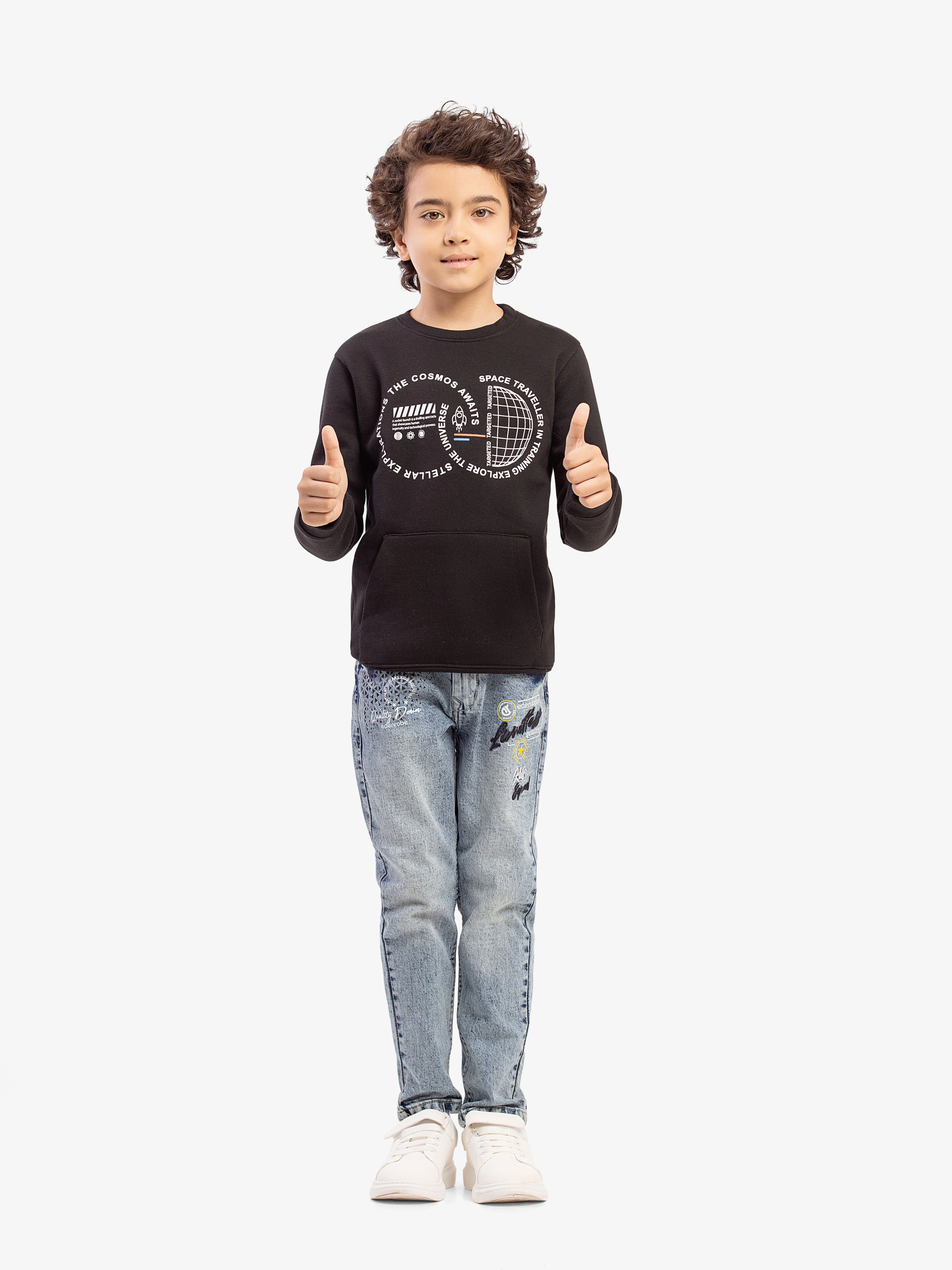 Crew Neck Typographic Sweatshirt - EBTSS5-013 - Image 2