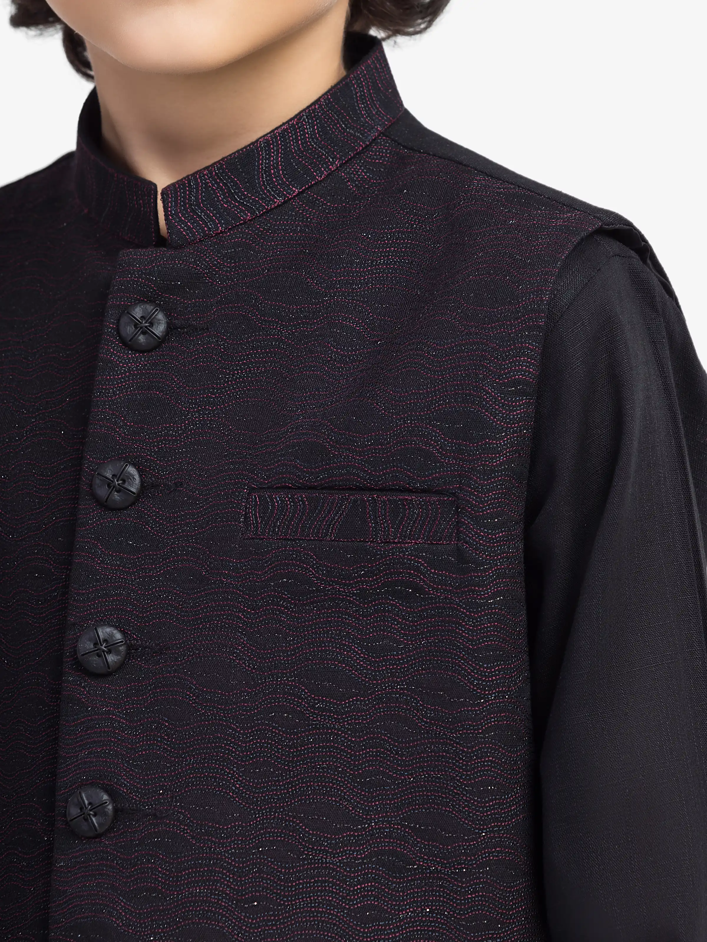 Embroidered Khaddar Waistcoat Suit - EBTWCS5-25200 - Image 3