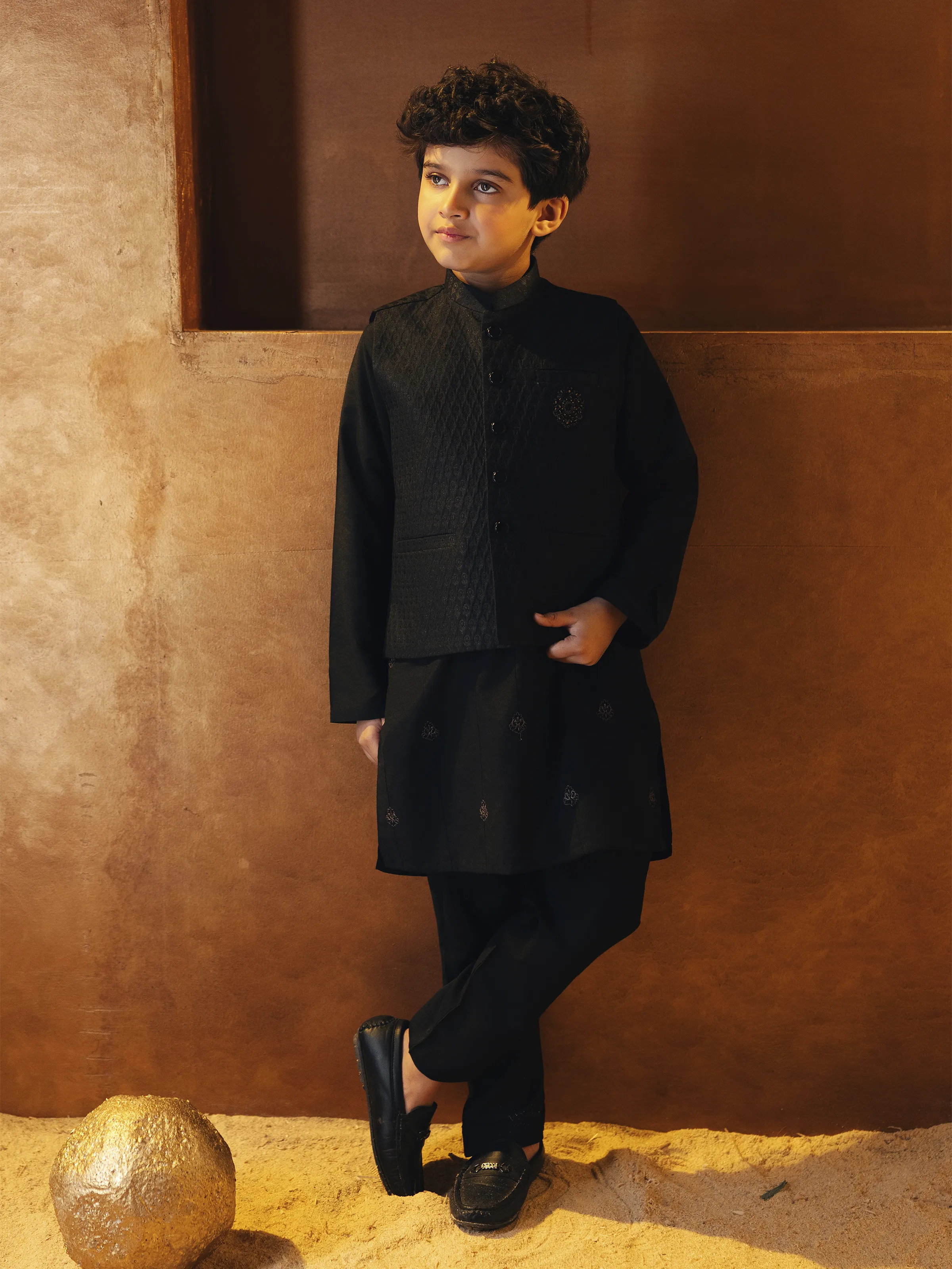 Embroidered Blended Waistcoat Suit - EBTWCSC5-032 - Image 4