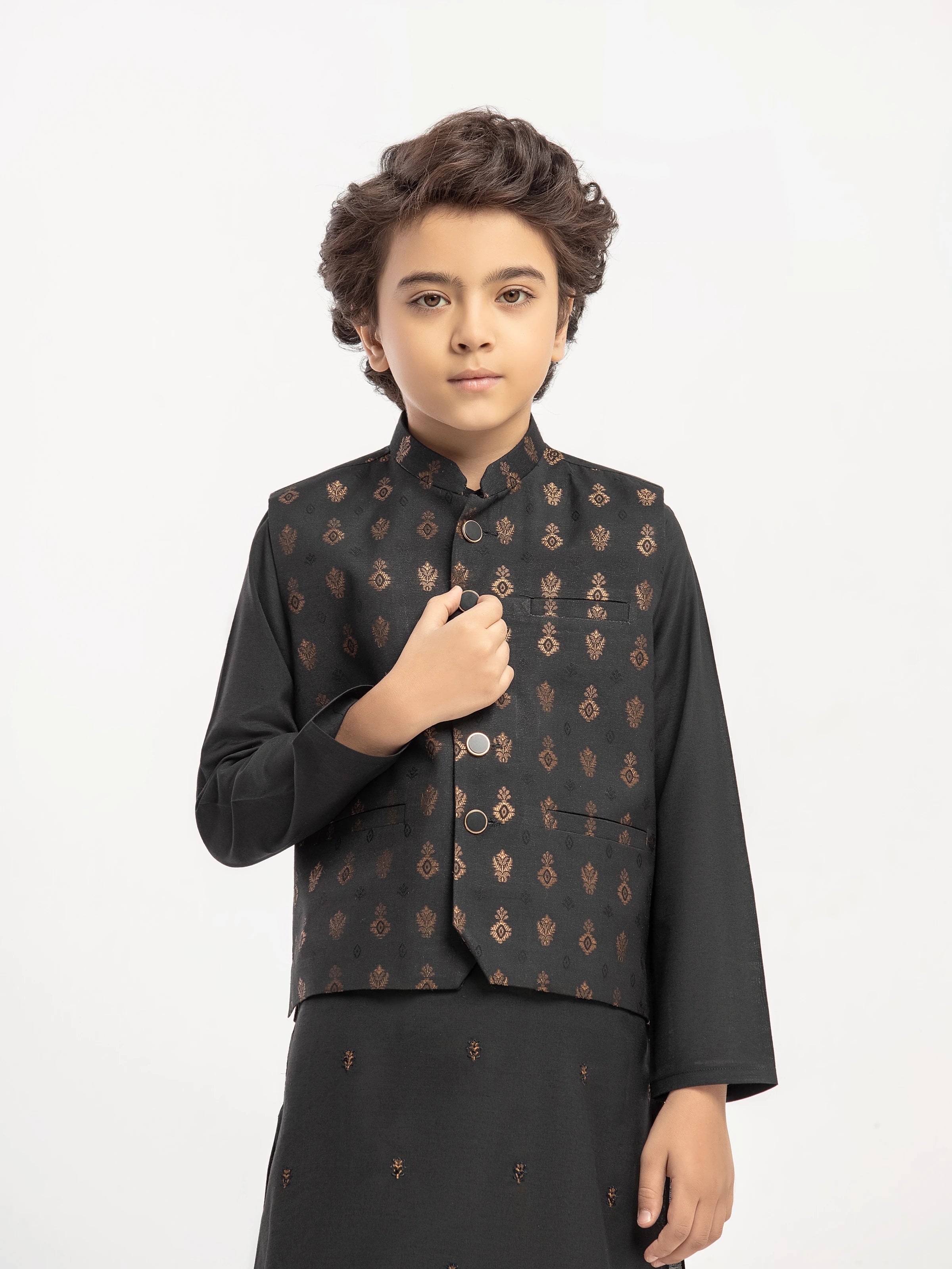 Embroidered Blended Waistcoat Suit - EBTWCSC5-056 - Image 2