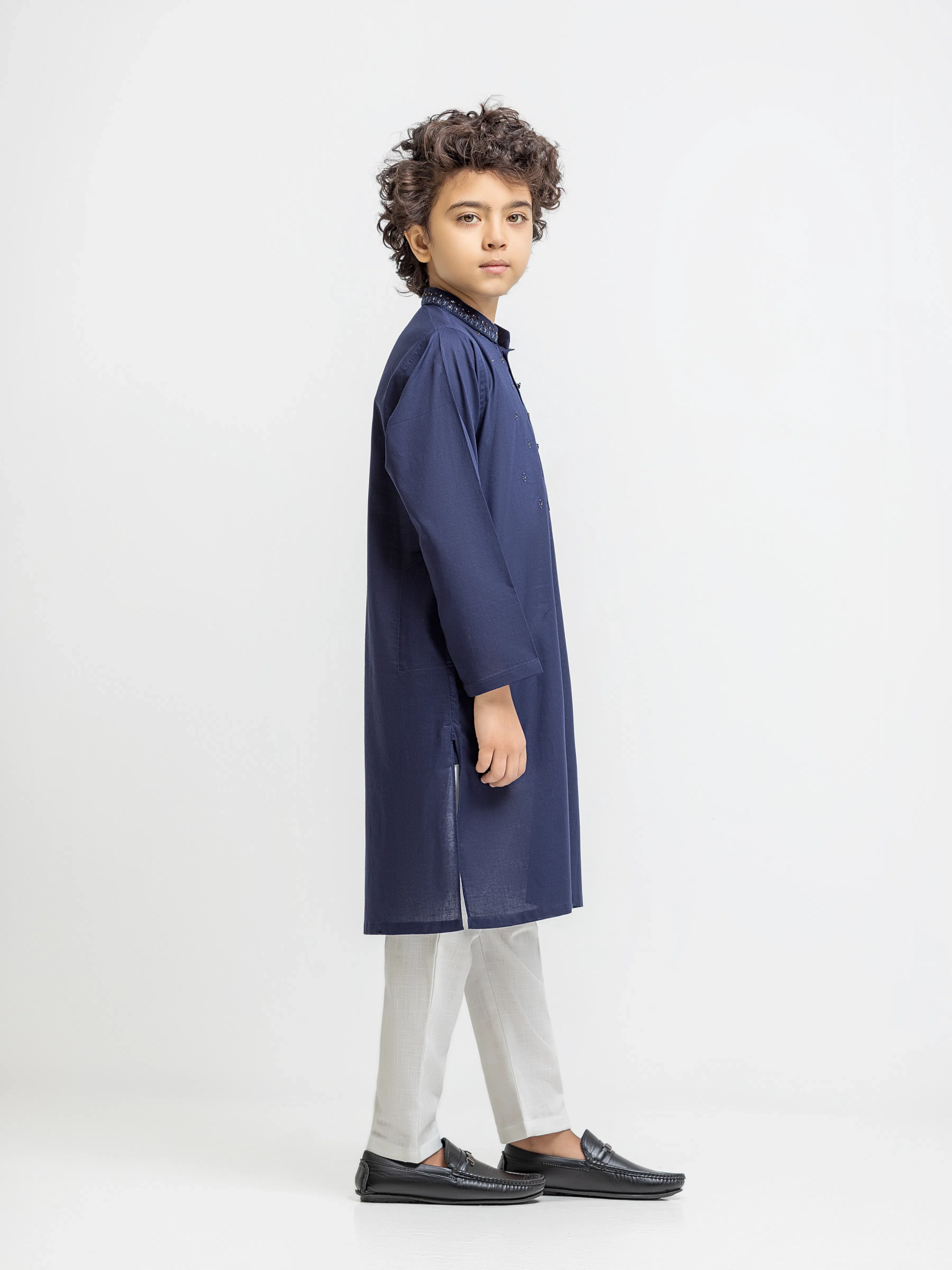Embroidered Cotton Kurta - EBTKC5-032 - Image 4
