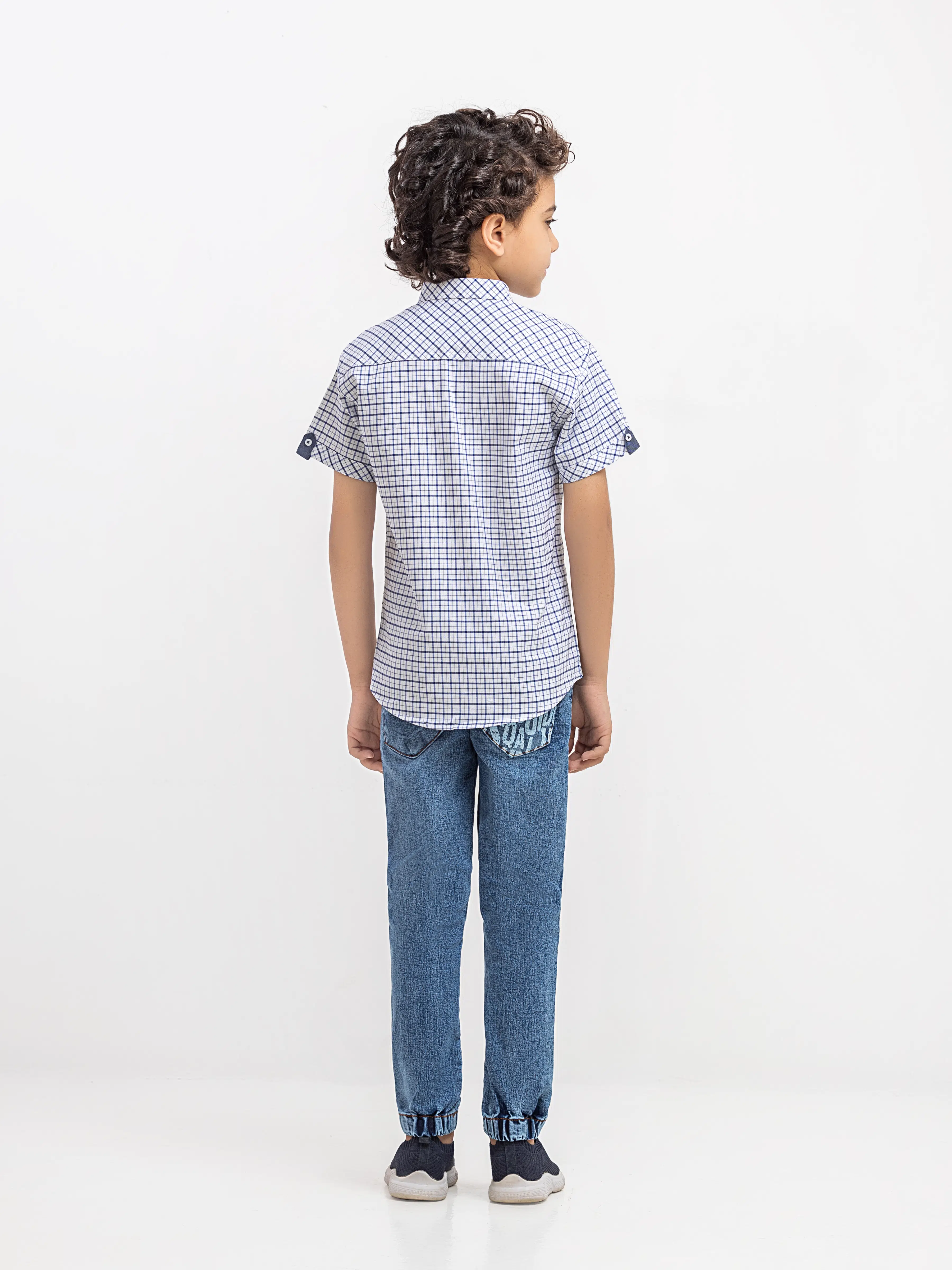 Half Sleeves Check Shirt - EBTSH6-27686 - Image 6