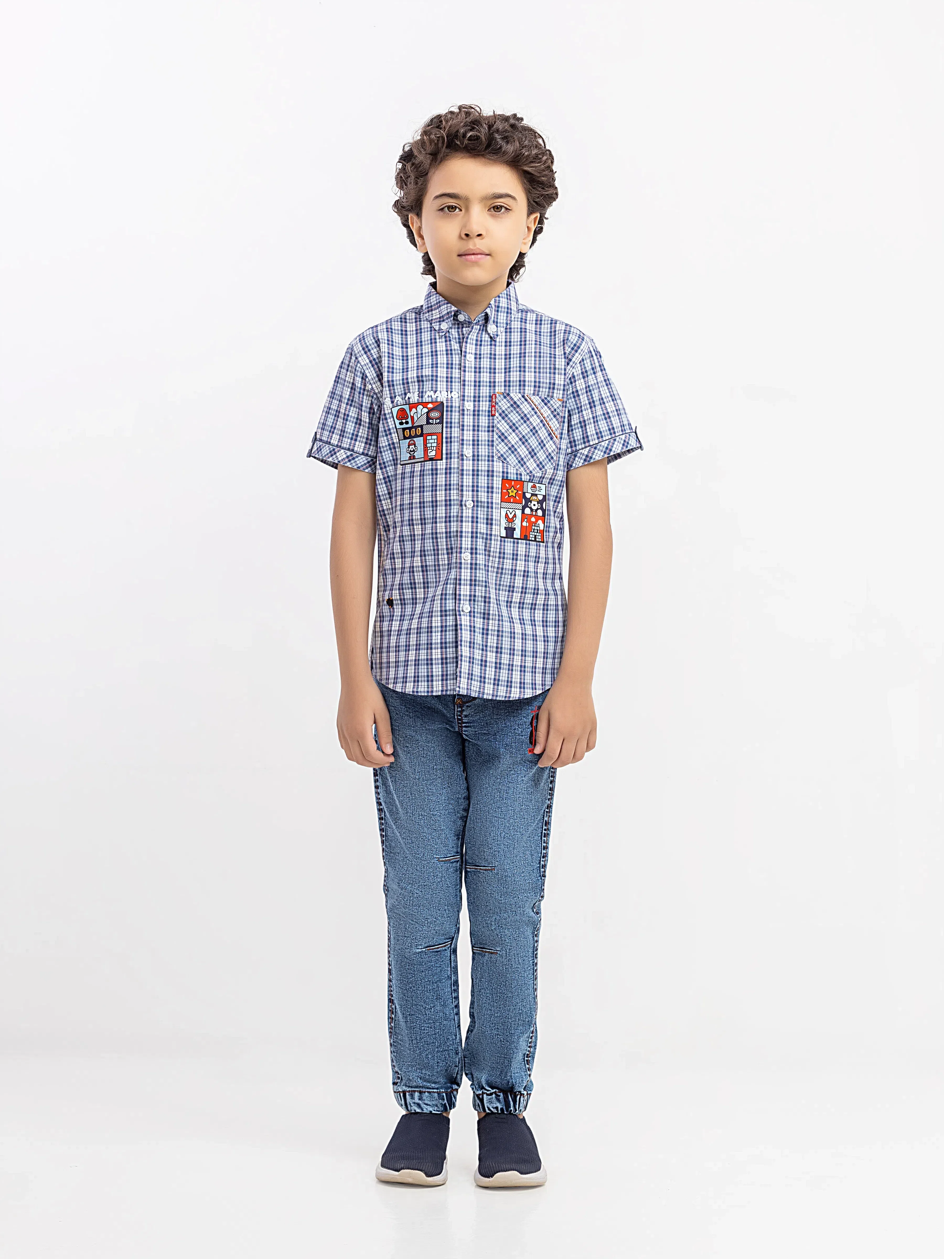 Half Sleeves Check Shirt - EBTSH6-27687 - Image 2