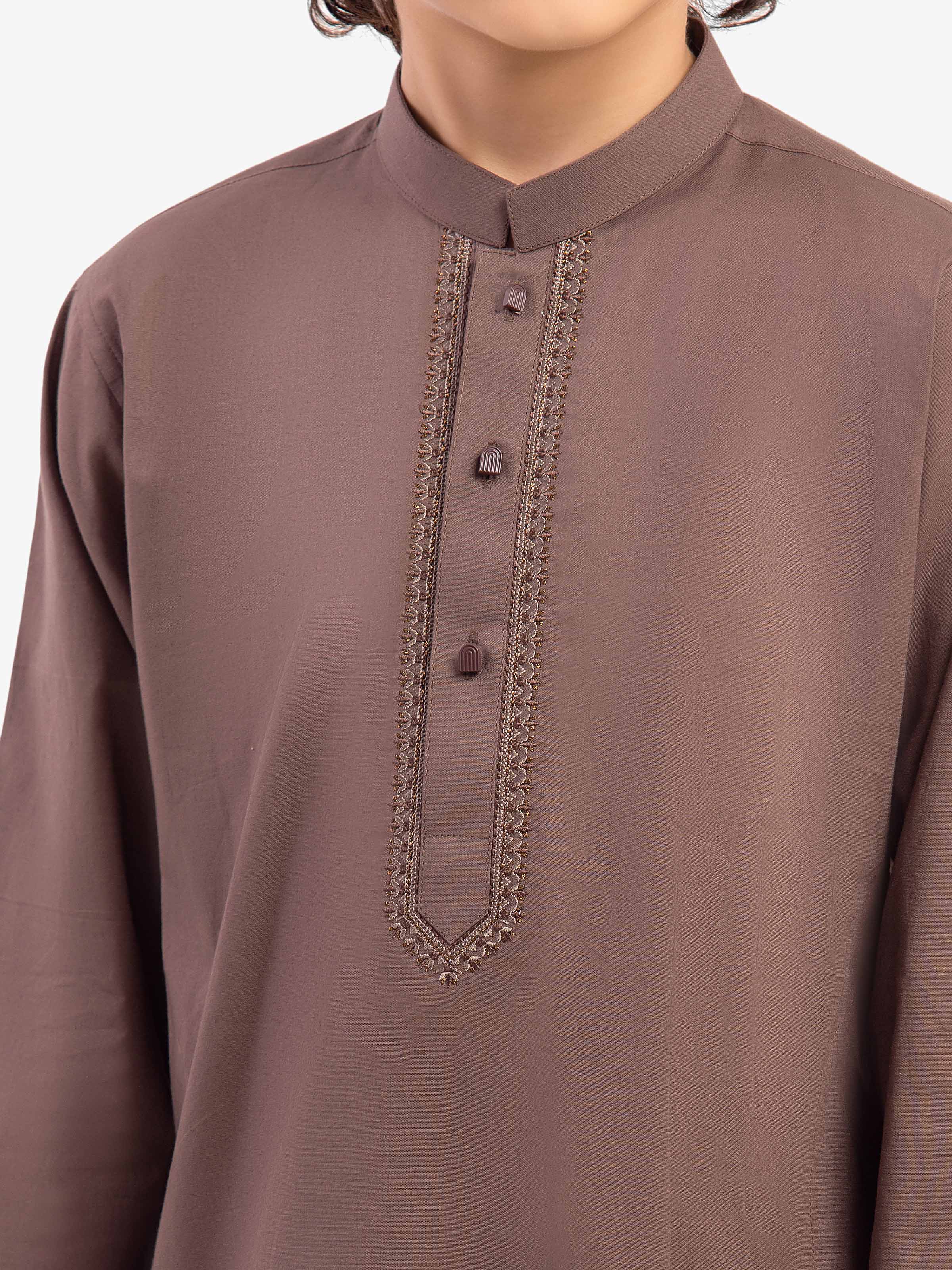 Embroidered Cotton Kurta Pajama - EBTKP5-028 - Image 3
