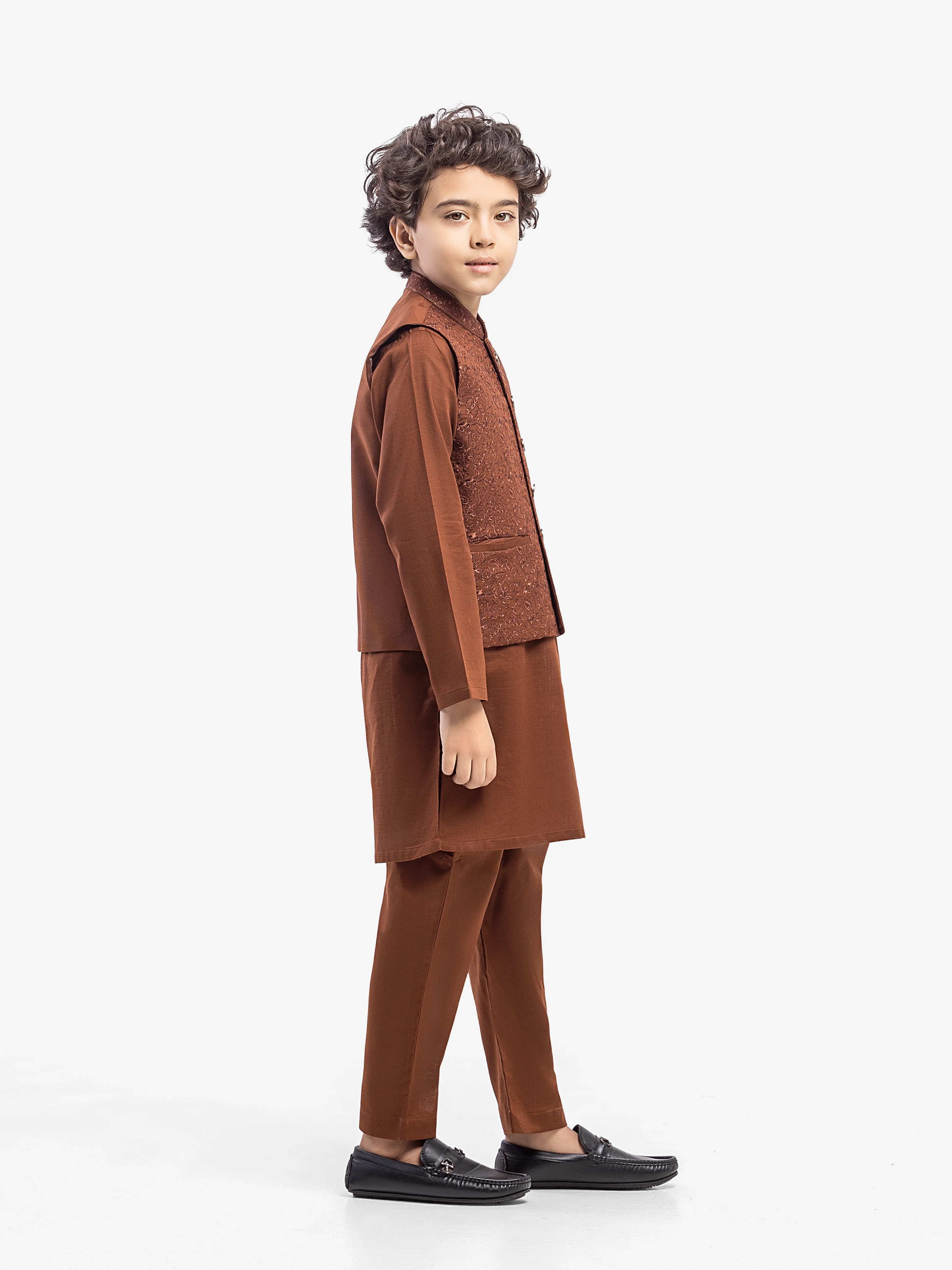Embroidered Khaddar Waistcoat Suit - EBTWCS5-25214 - Image 4