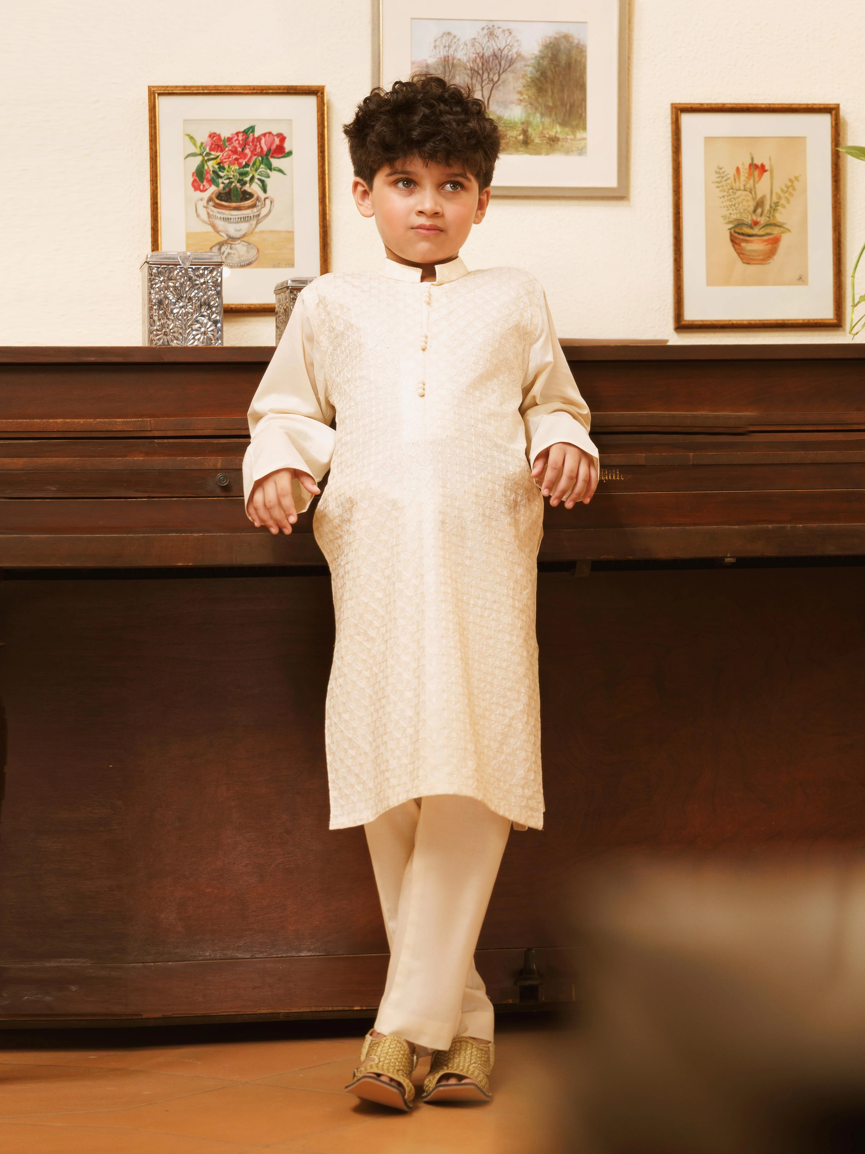 Embroidered Cotton Kurta Pajama - EBTKP5-025 - Image 3