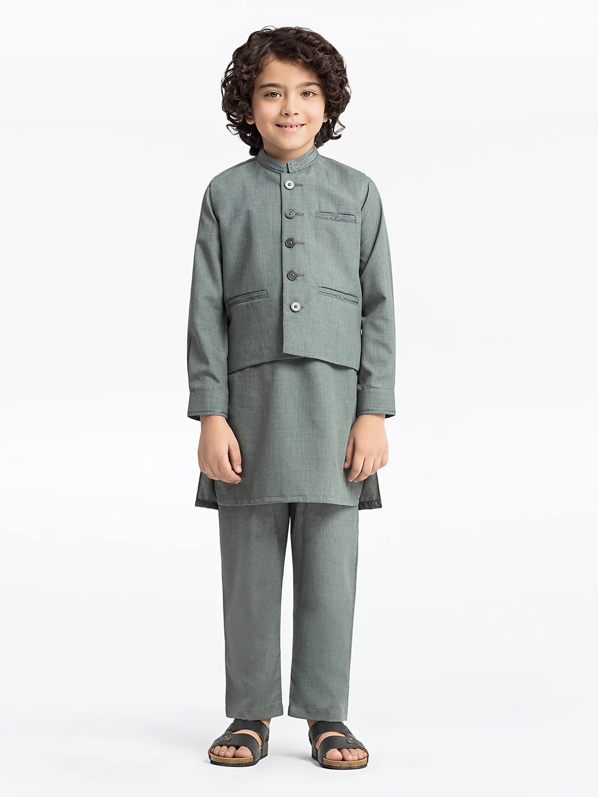 Embroidered Blended Waistcoat Suit - EBTWCS24-25190
