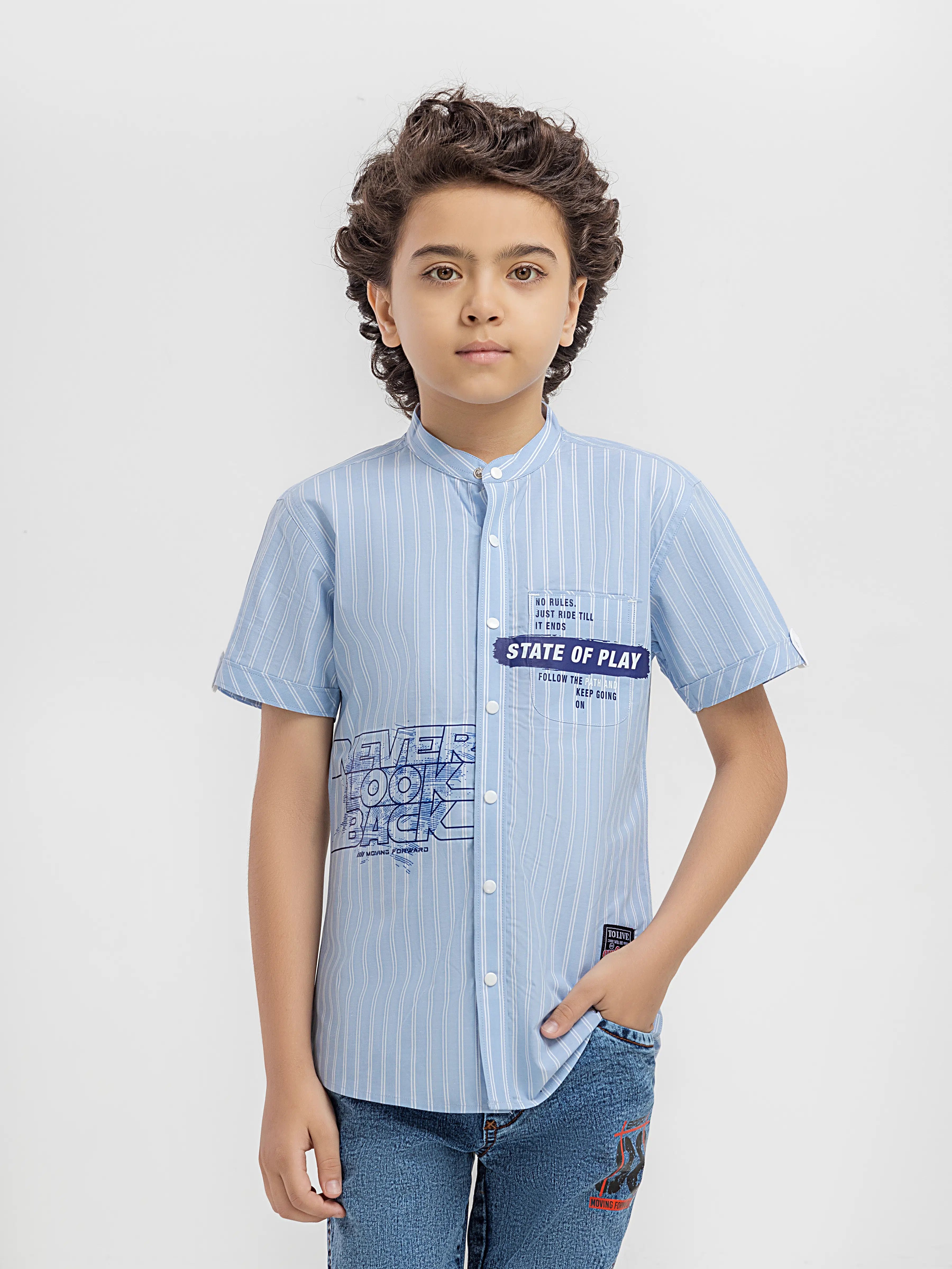 Half Sleeves Striped Shirt - EBTSH6-27688 - Image 3