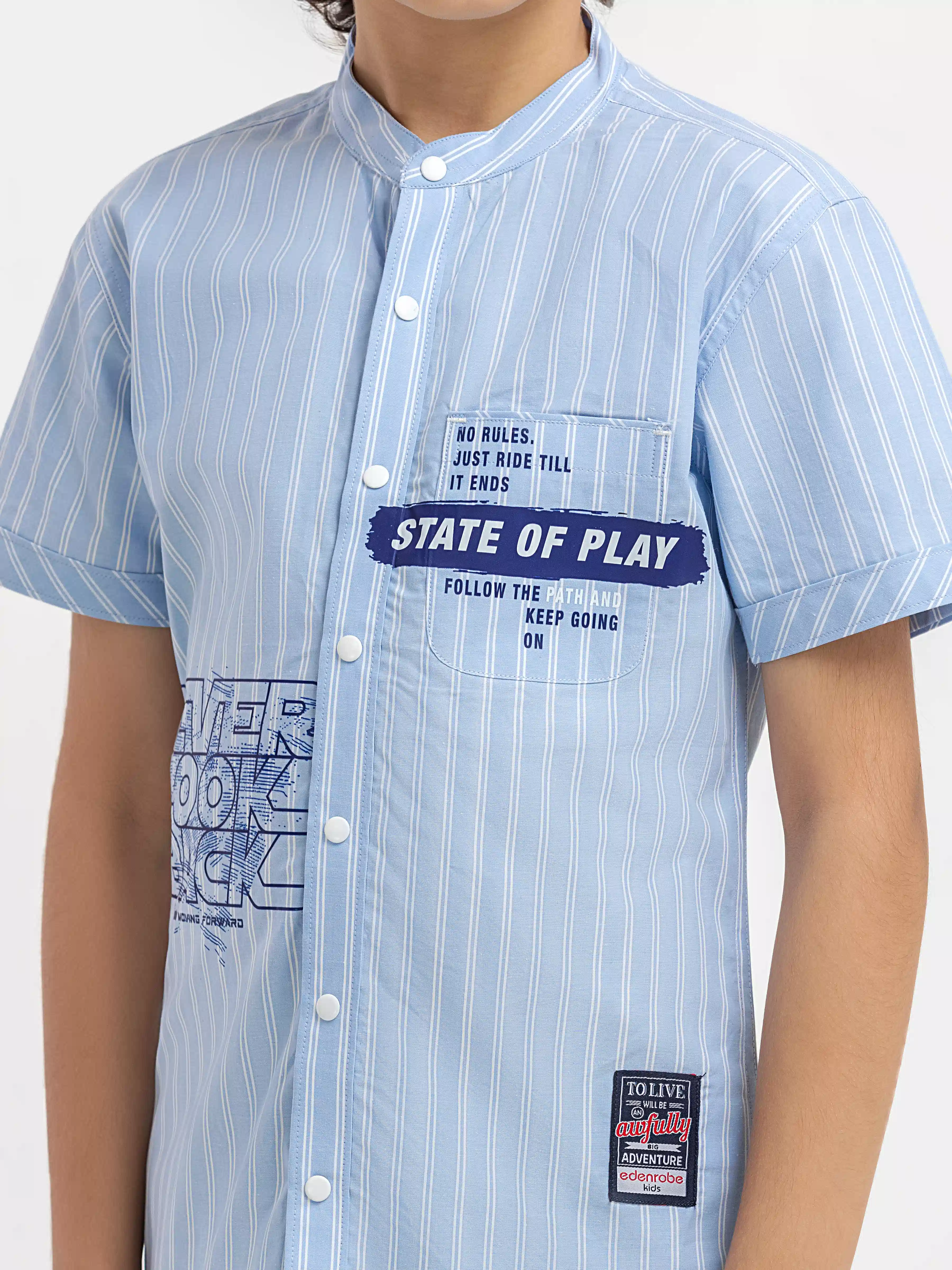 Half Sleeves Striped Shirt - EBTSH6-27688 - Image 4