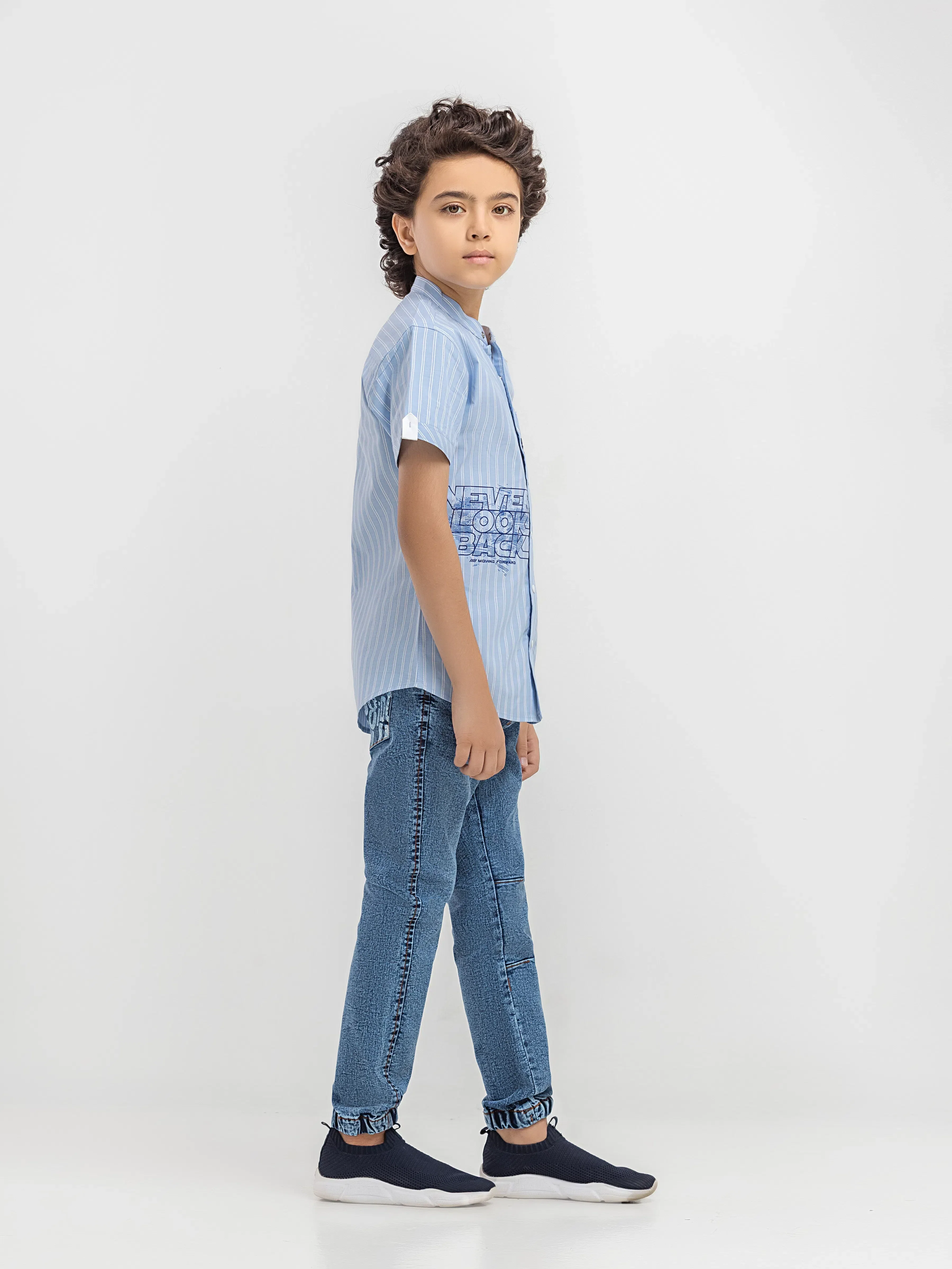 Half Sleeves Striped Shirt - EBTSH6-27688 - Image 5