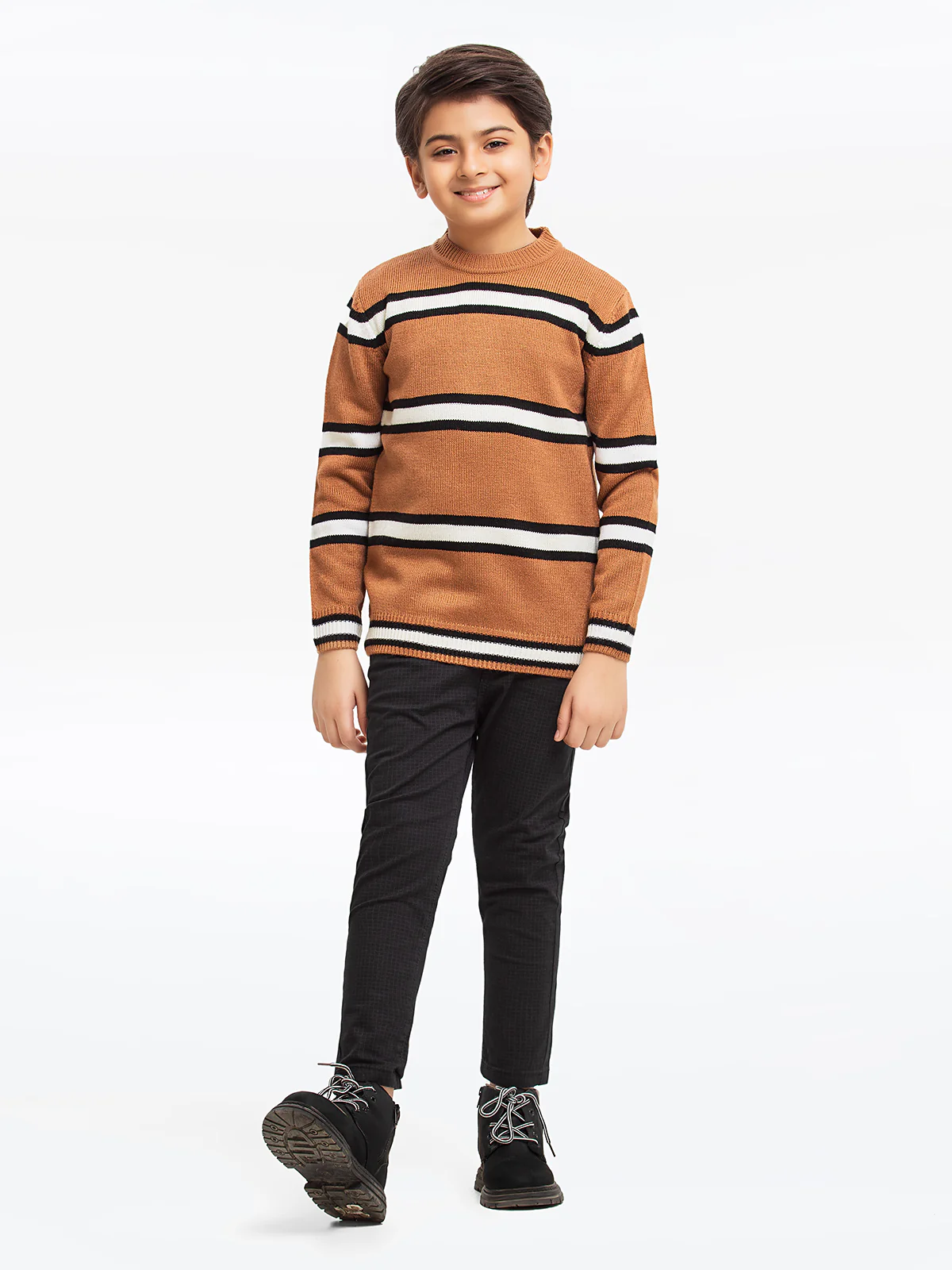 Crew Neck Striped Sweater - EBTSWT23-027
