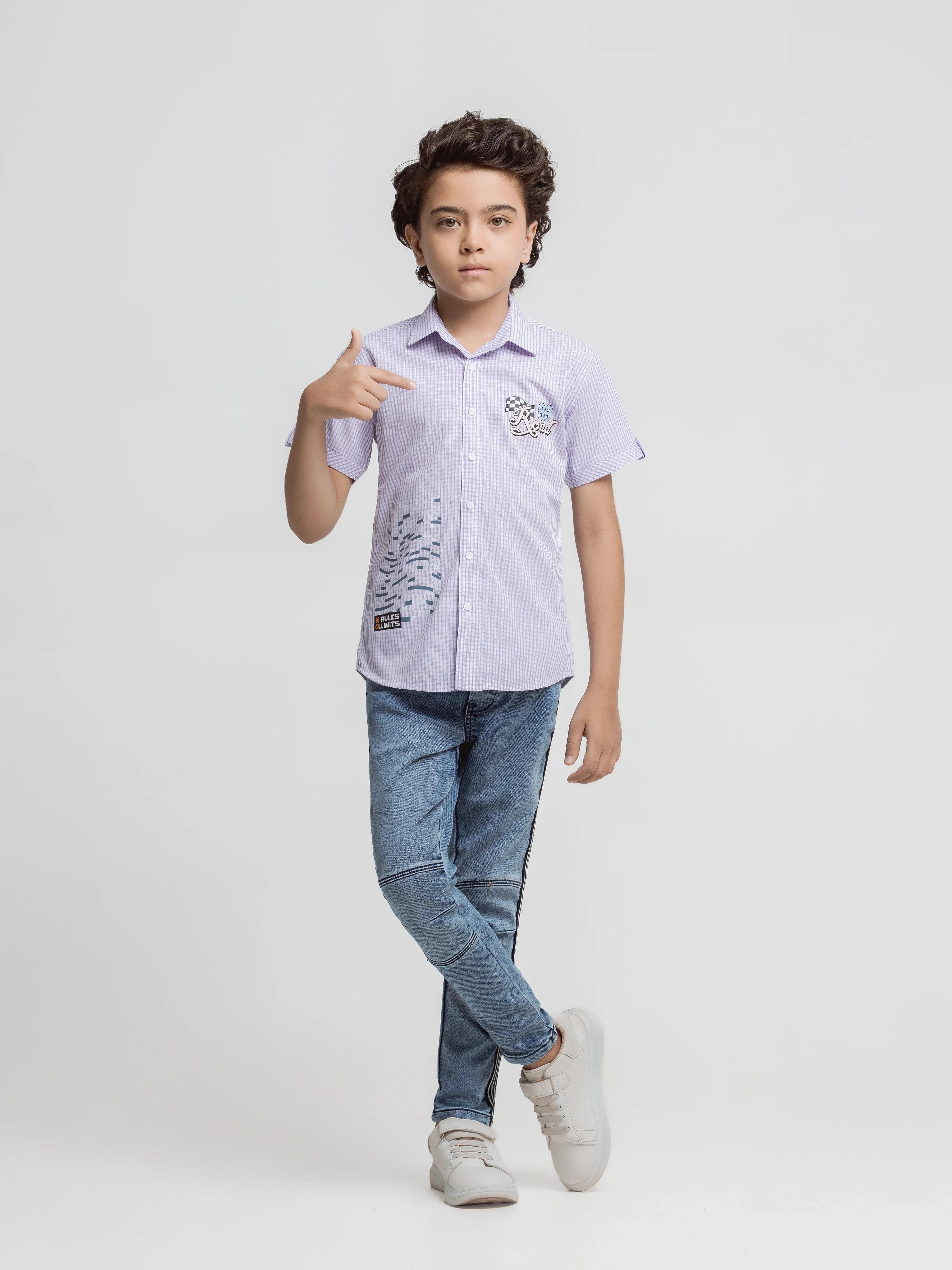 Half Sleeves Check Shirt - EBTSH6-27704 - Image 2