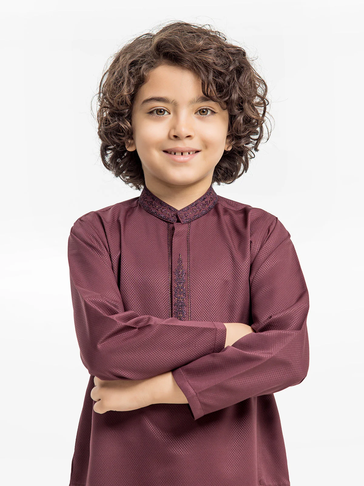 Embroidered Dobby Kurta - EBTK24-3962 - Image 3