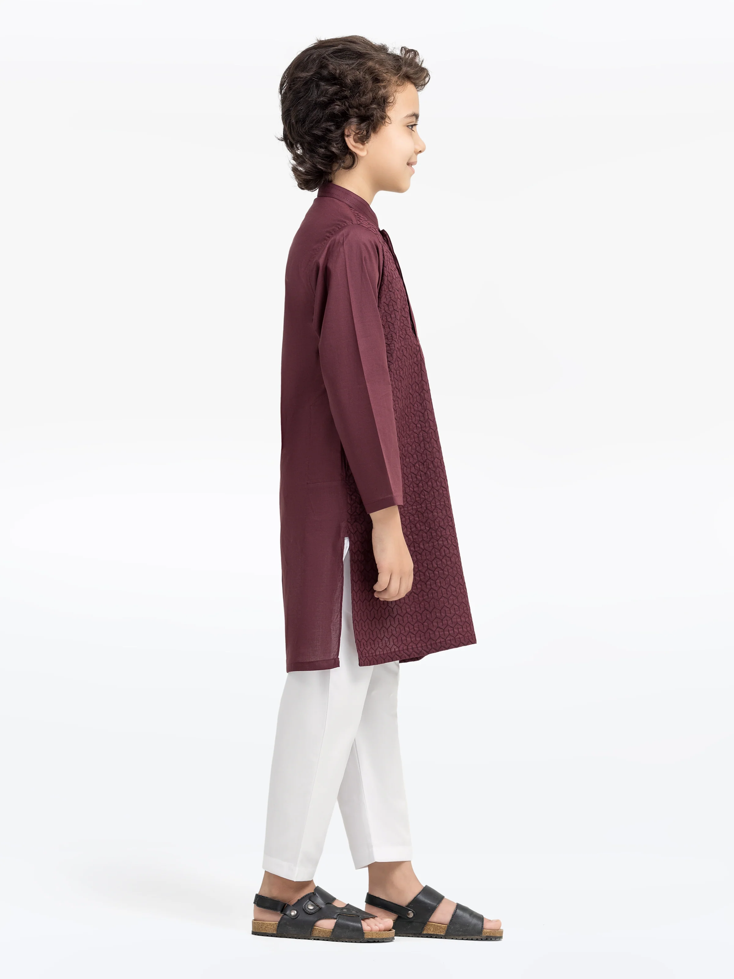 Embroidered Cotton Kurta - EBTK25-3997 - Image 4