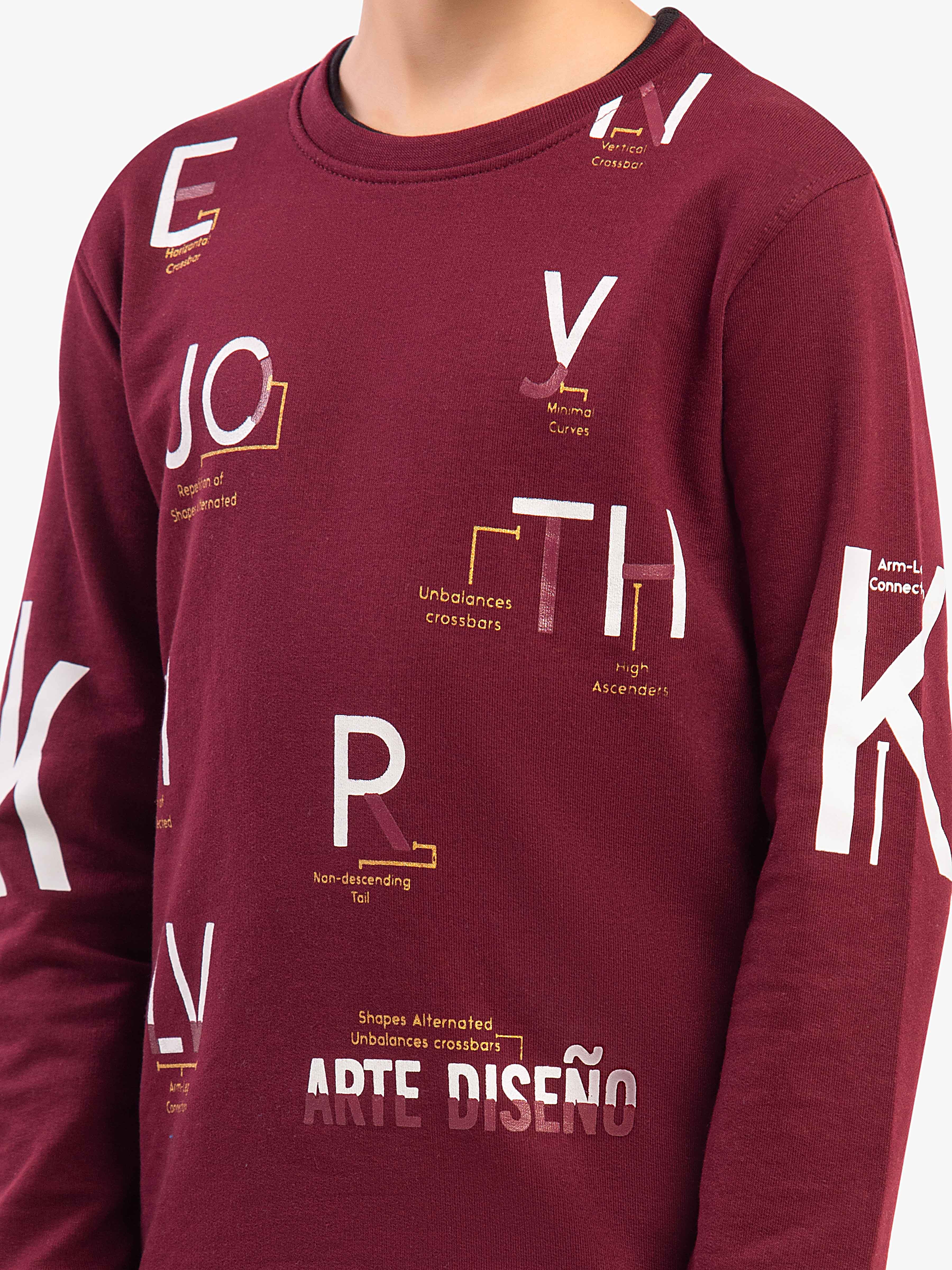 Crew Neck Typographic Sweatshirt - EBTSS5-005 - Image 3