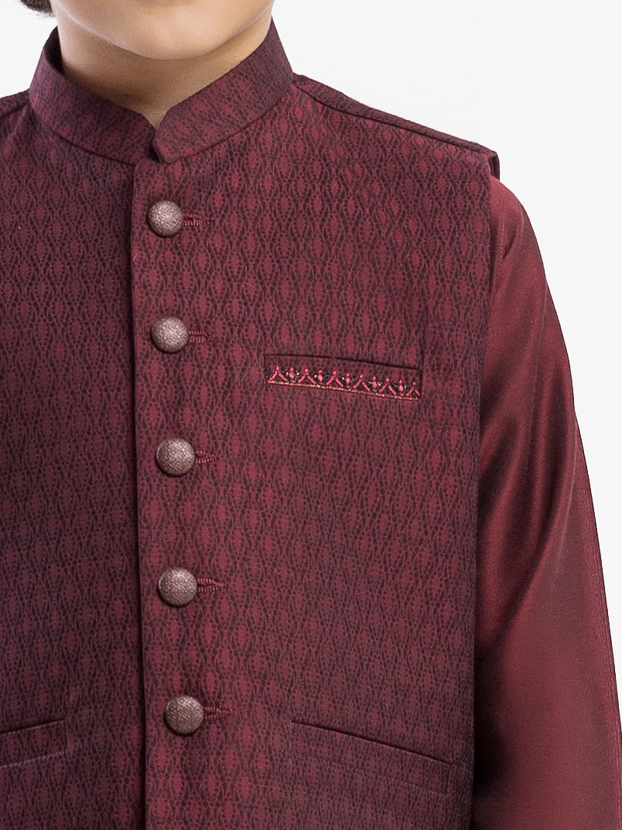 Embroidered Blended Waistcoat Suit - EBTWCSC5-033 - Image 3