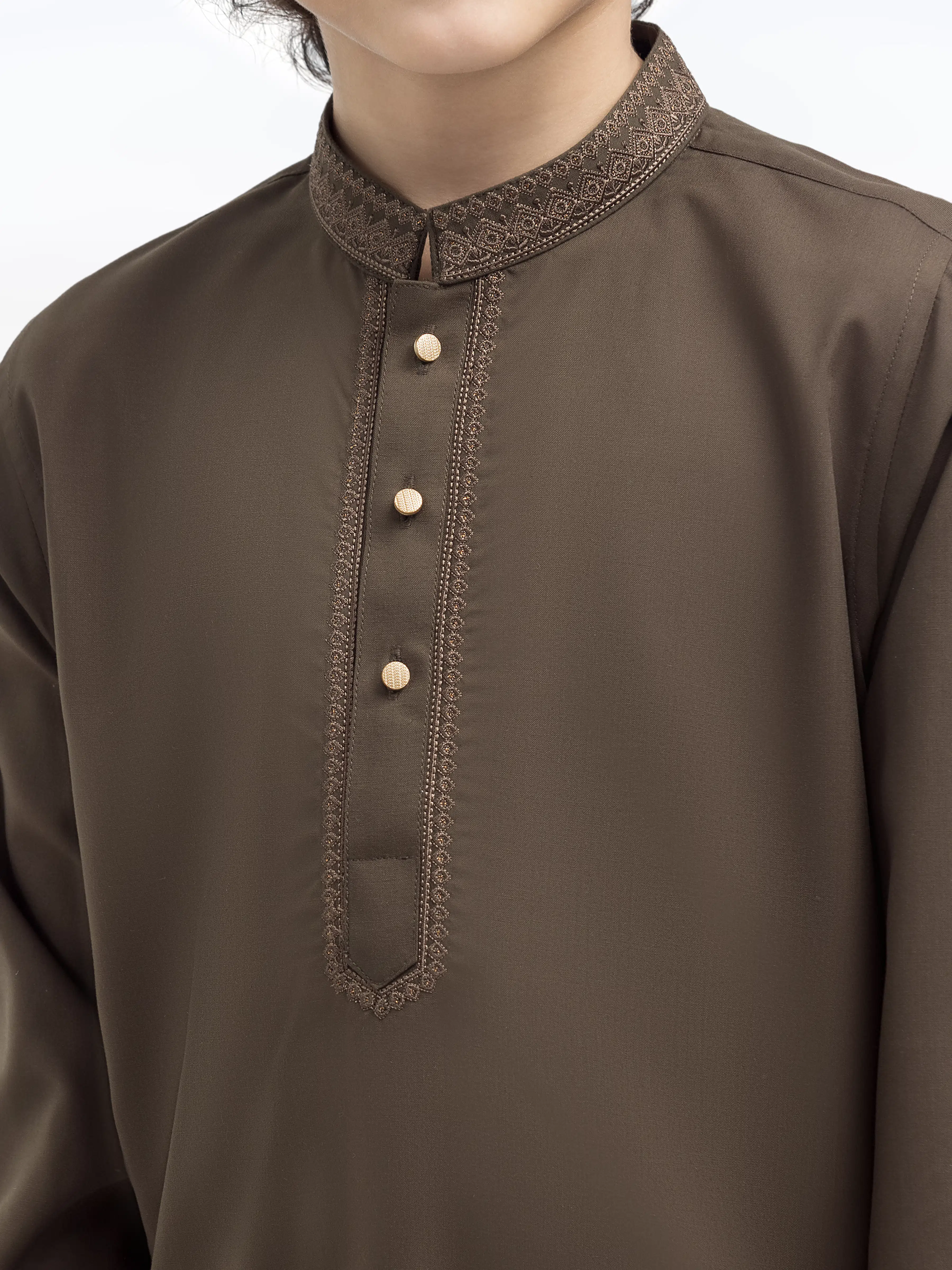 Embroidered Blended Kurta Pajama - EBTKP5-011 - Image 3