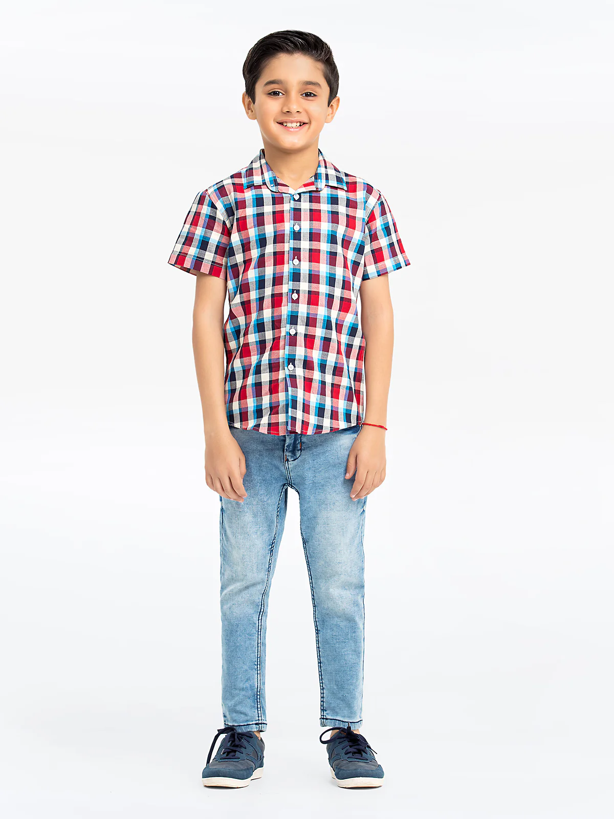 Half Sleeves Check Shirt - EBTS23-27502 - Image 2