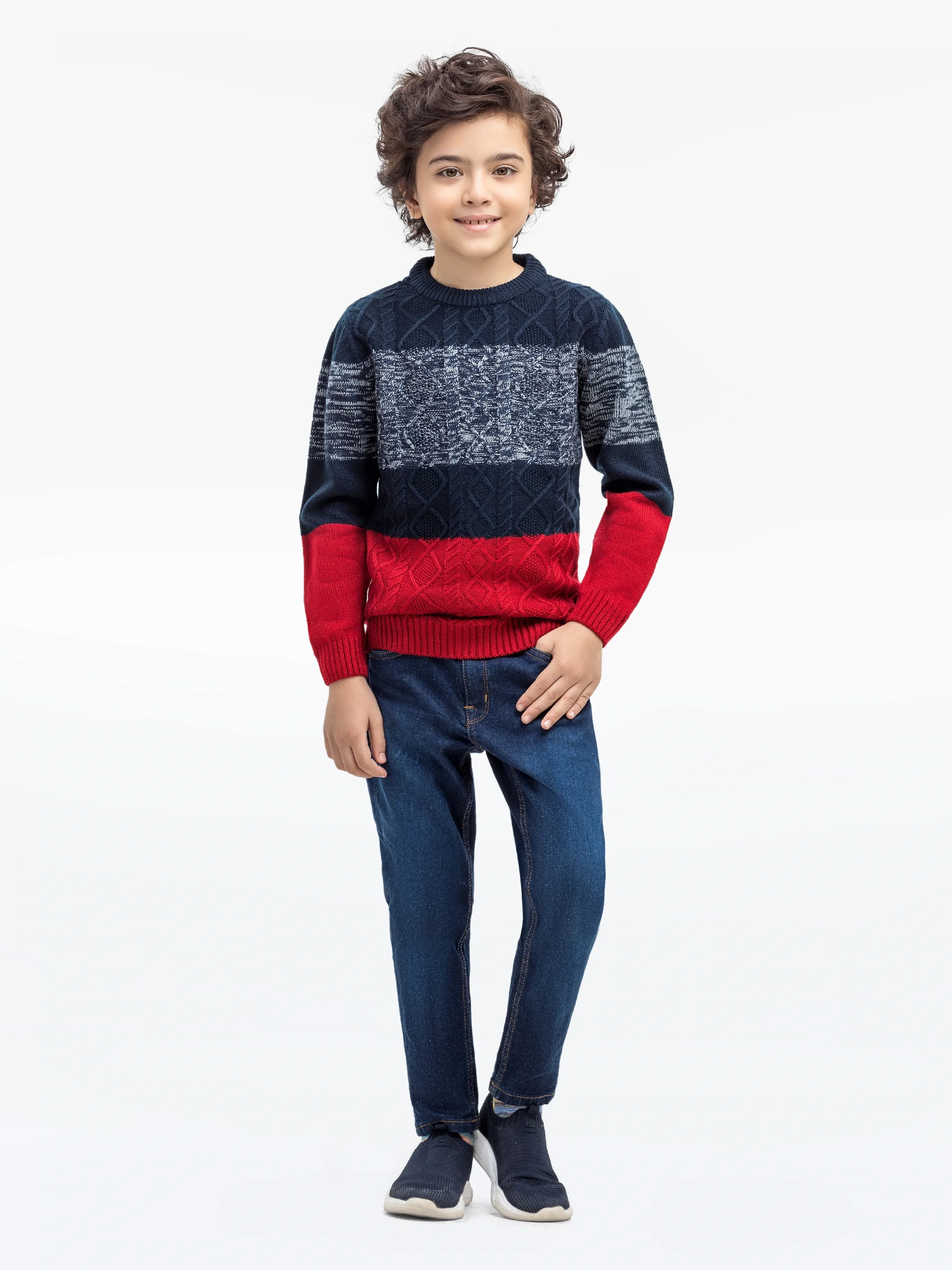 Crew Neck Cable Knit Sweater - EBTSWT24-009 - Image 2