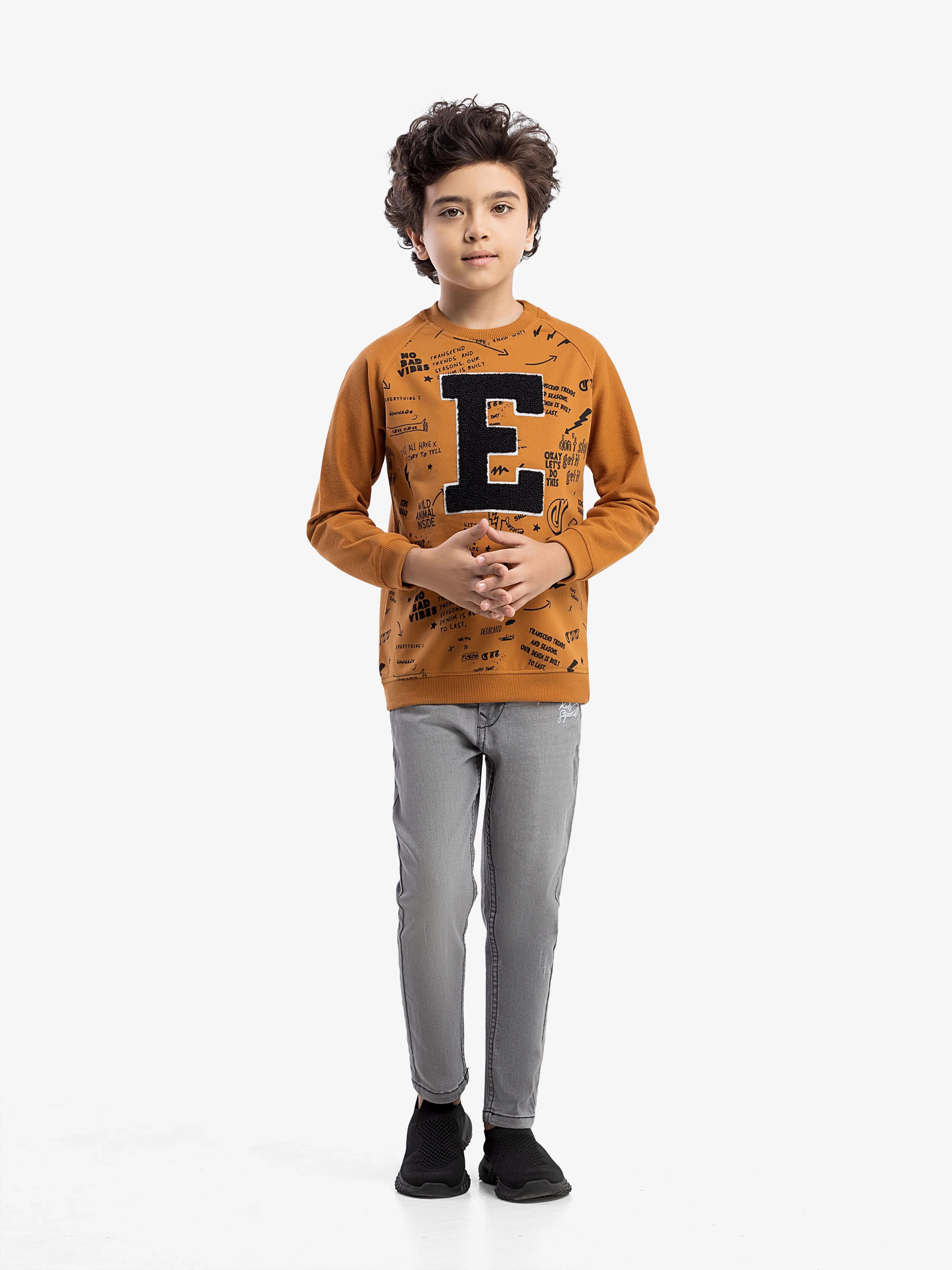 Crew Neck Typographic Sweatshirt - EBTSS5-018 - Image 3