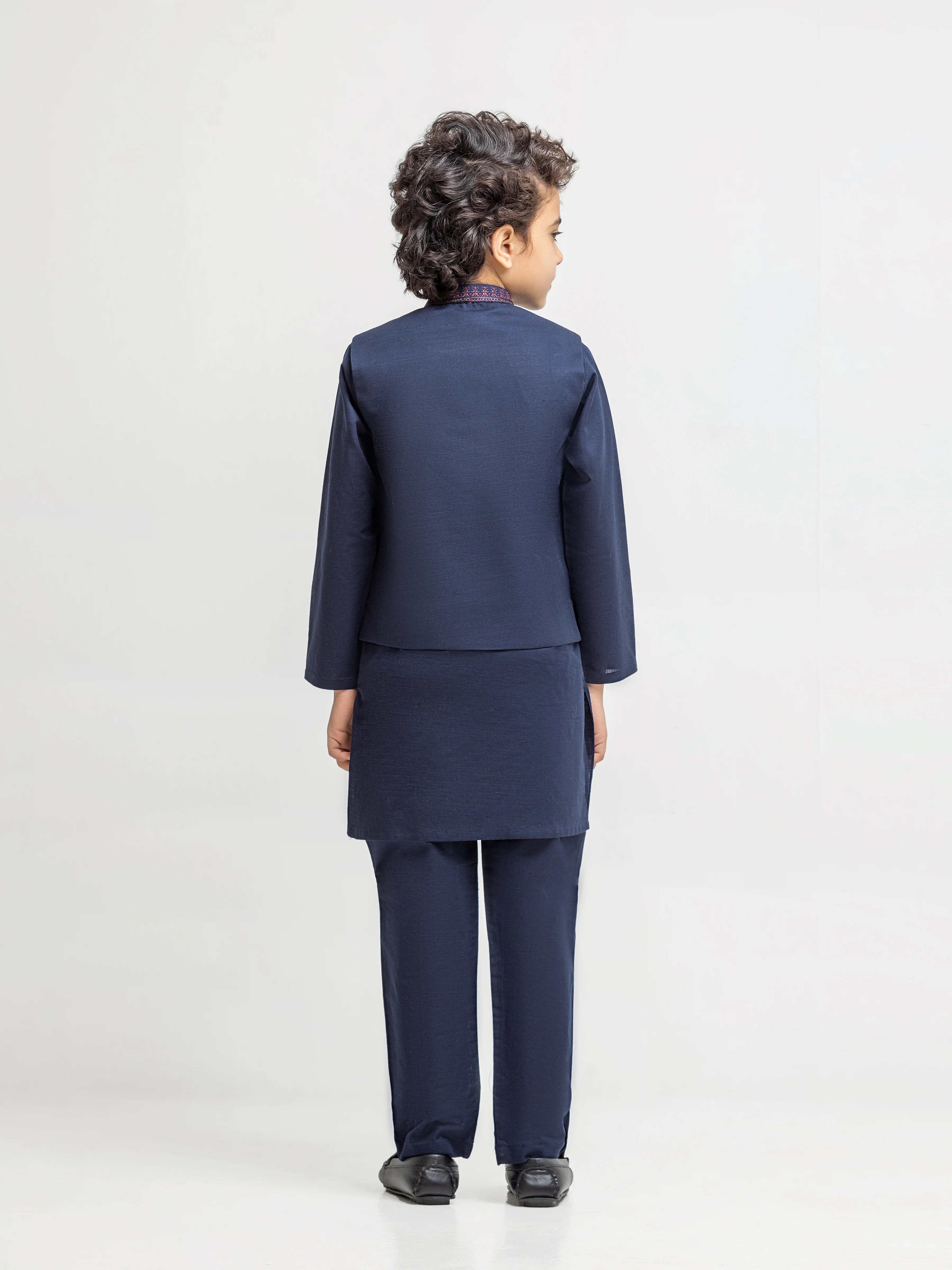 Embroidered Cotton Waistcoat Suit - ECBTWCS6-100 - Image 5