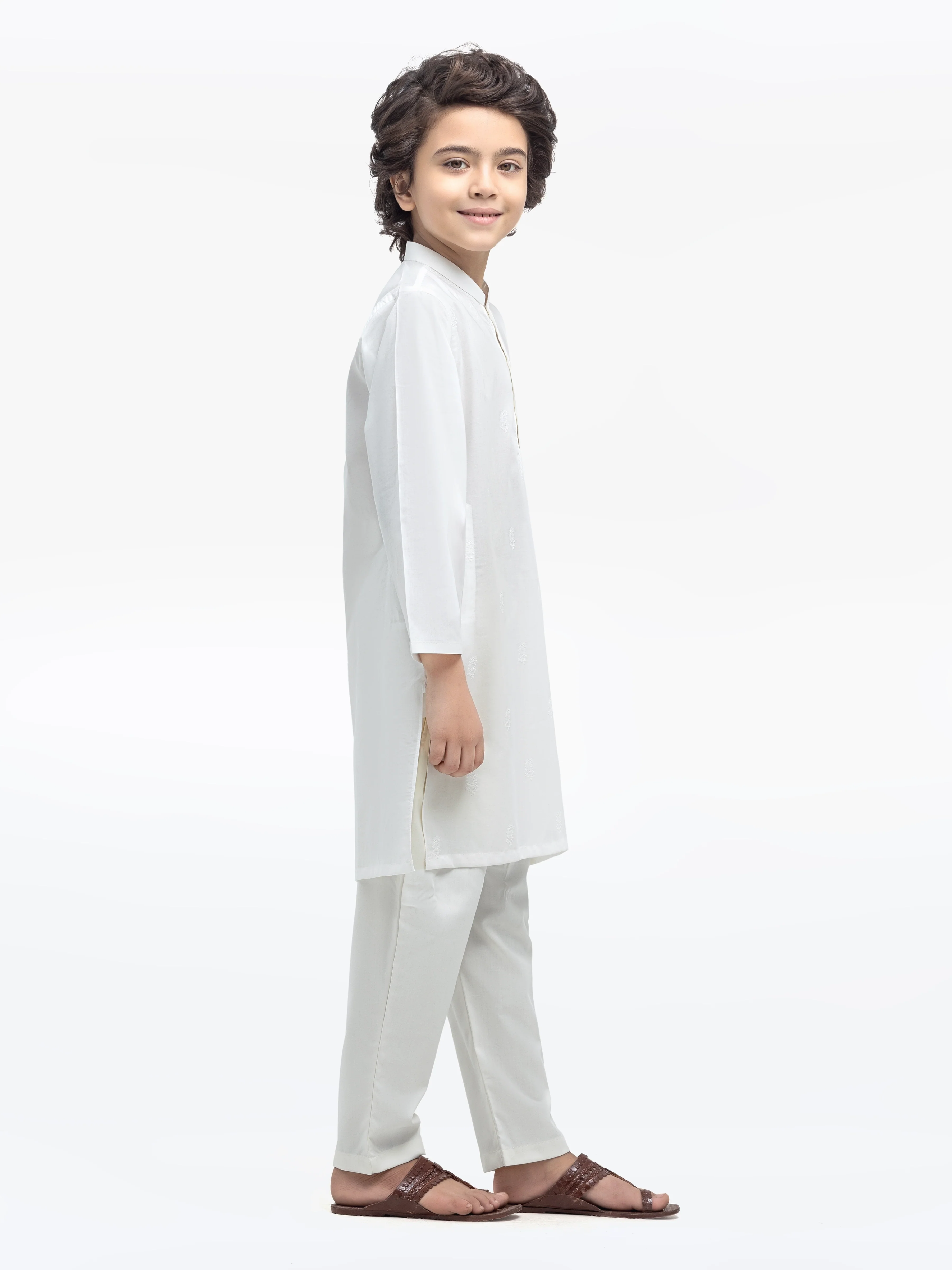 Embroidered Cotton Kurta - EBTK25-3991 - Image 4
