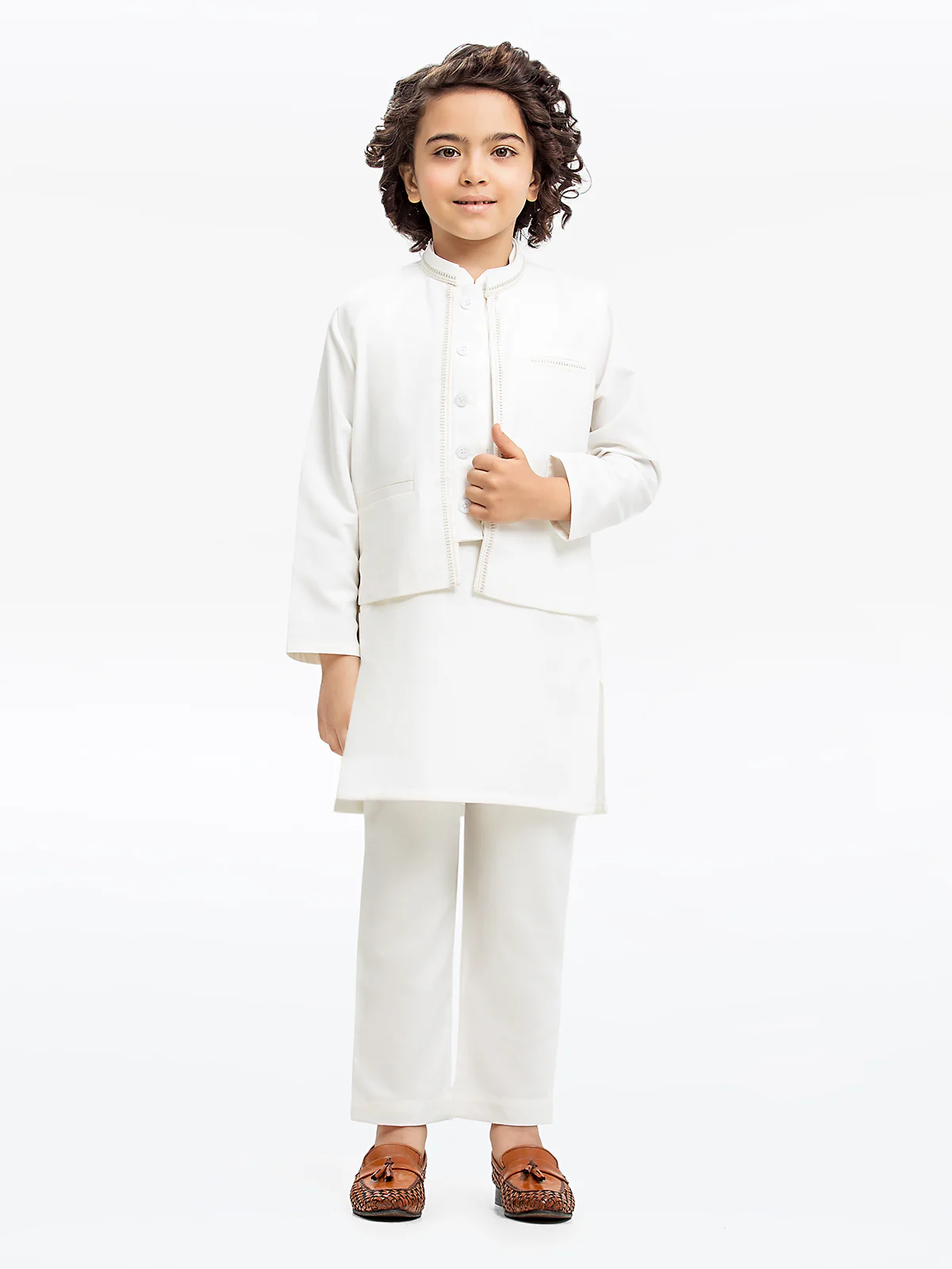 Embroidered Blended Waistcoat Suit - EBTWCS23-25183 - Image 2