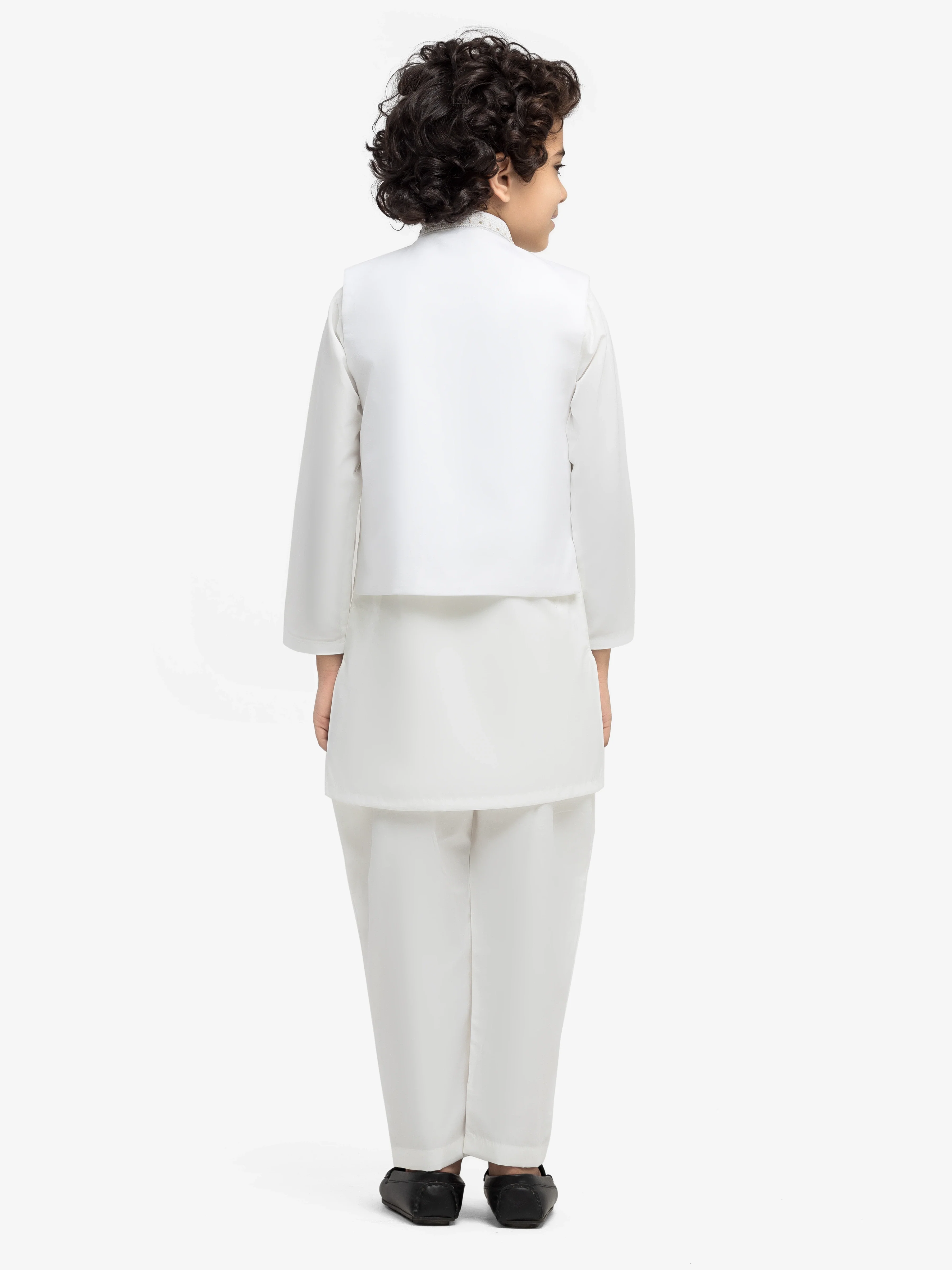 Embroidered Cotton Waistcoat Suit - EBTWCSC5-027 - Image 5