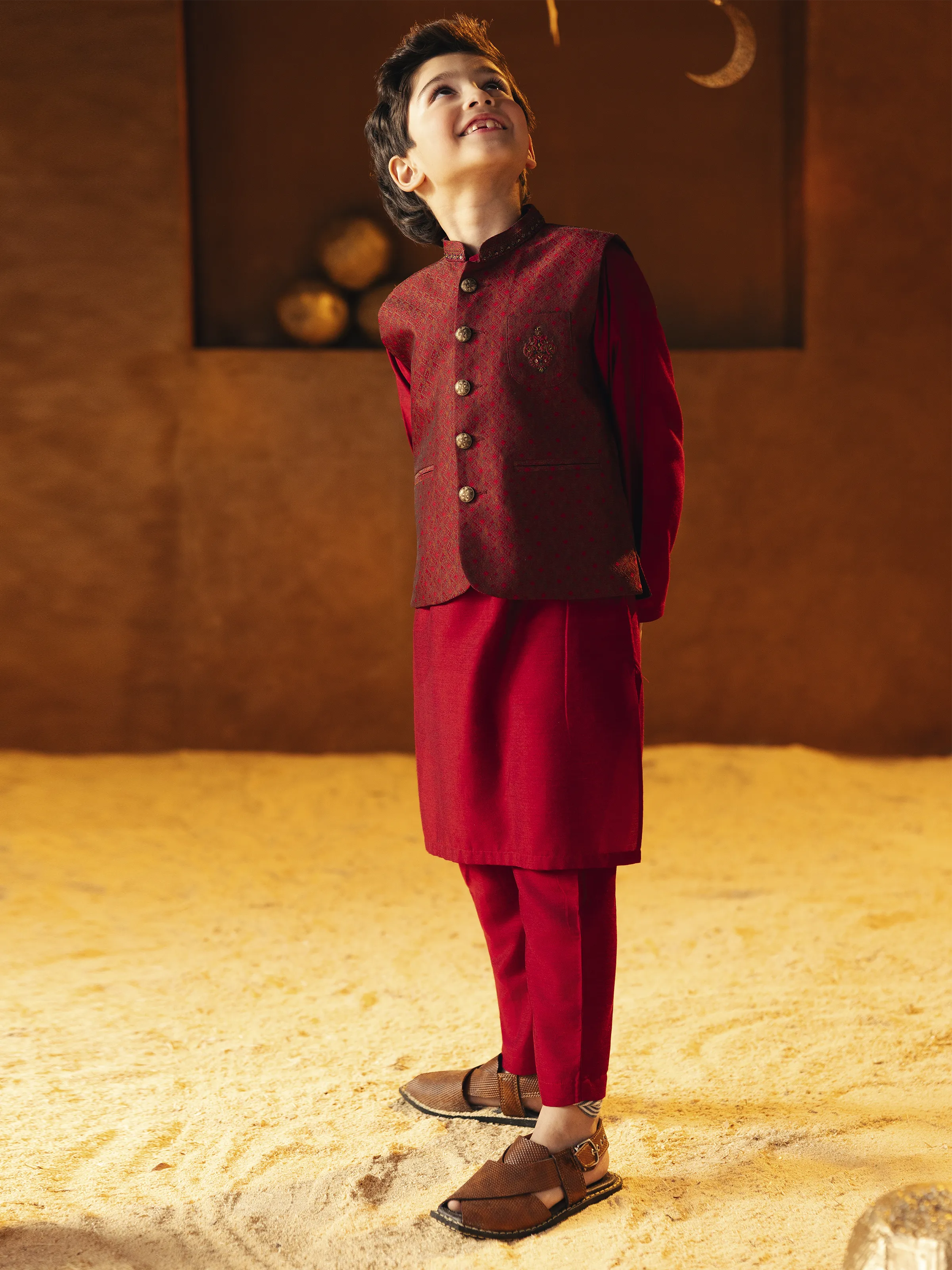 Embroidered Blended Waistcoat Suit - EBTWCSC5-031 - Image 4
