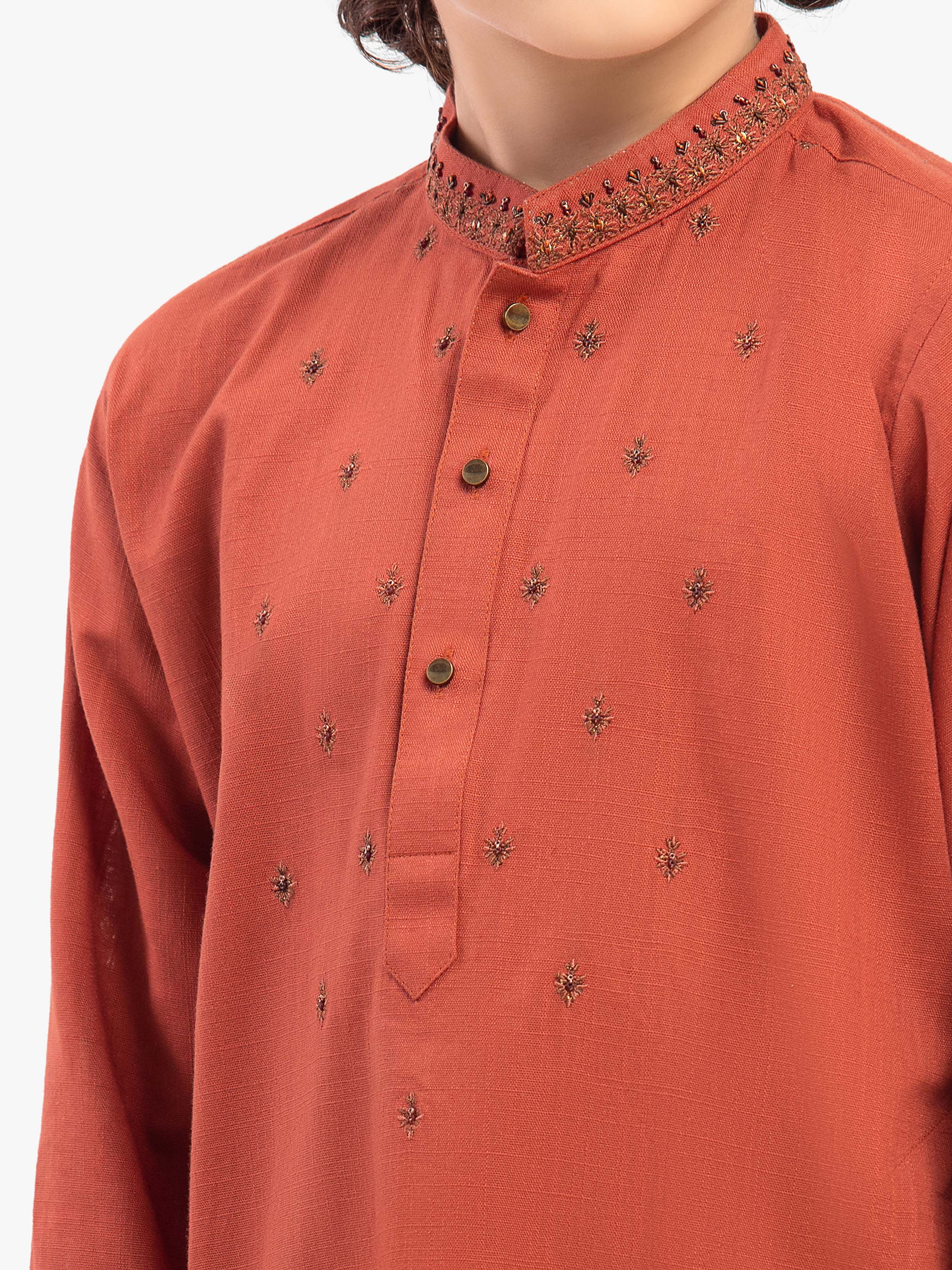 Embroidered Cotton Kurta - EBTKC5-031 - Image 3