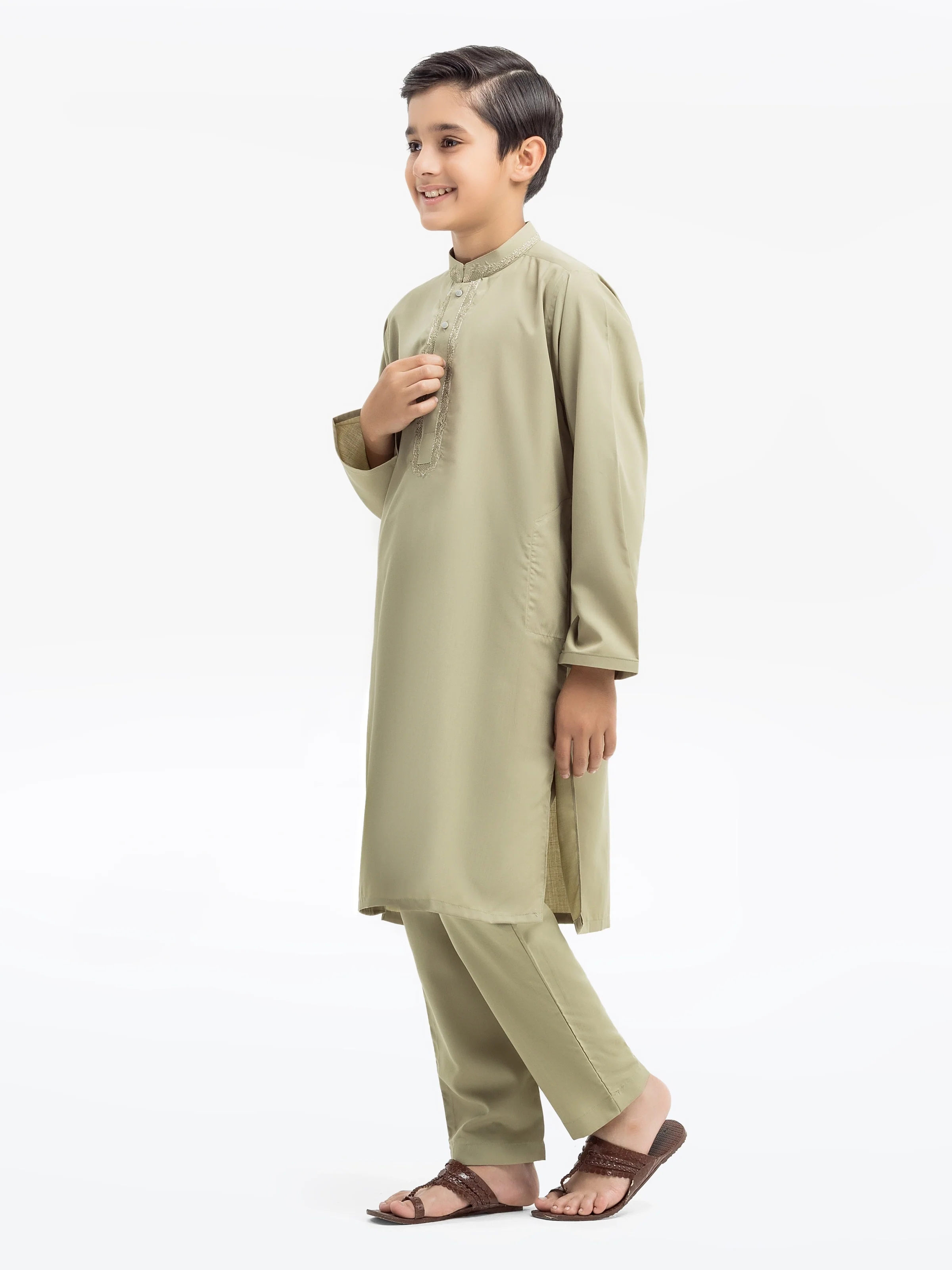 Embroidered Blended Kurta Pajama - EBTKP5-012 - Image 4