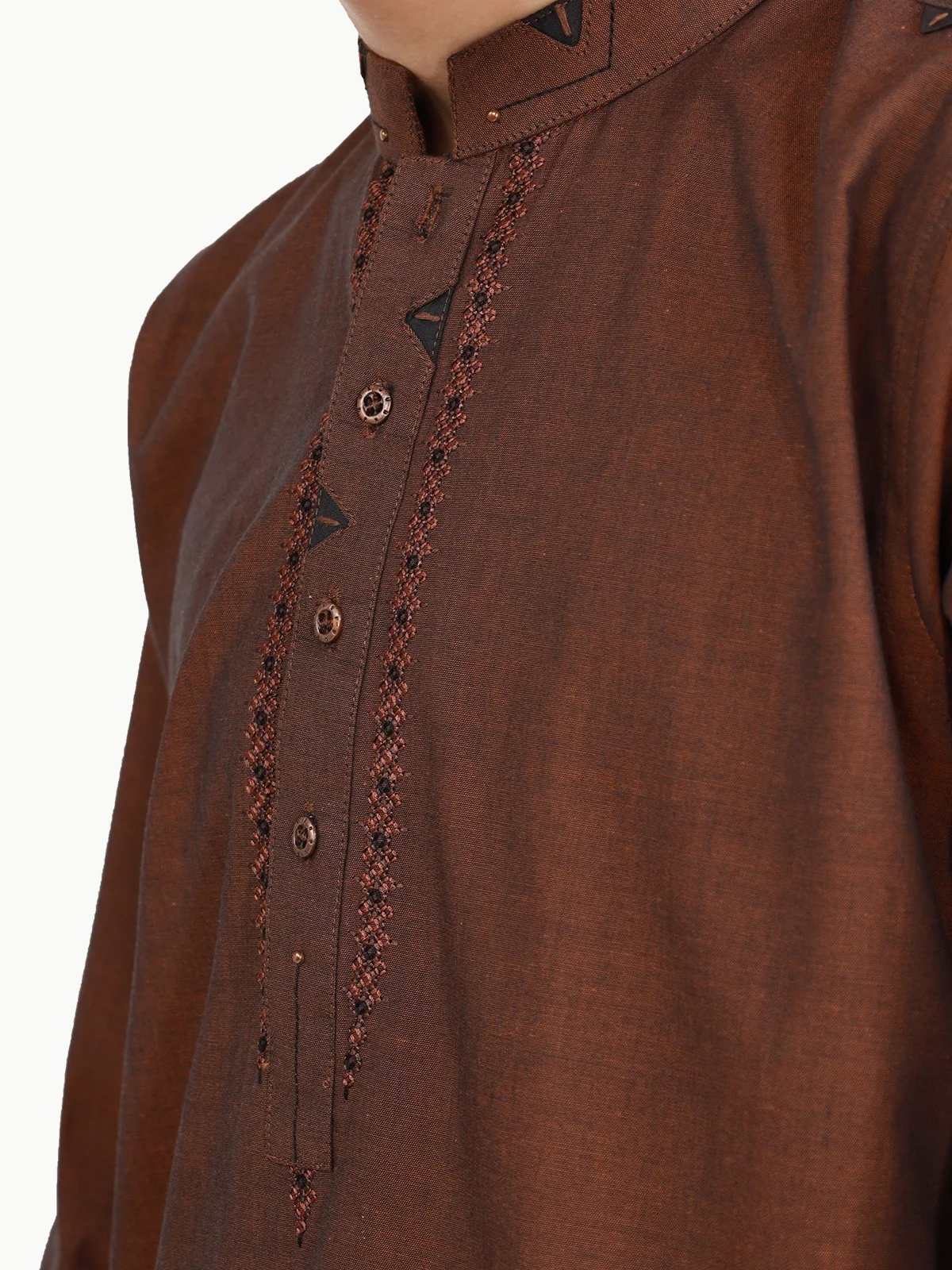 Embroidered Cotton Kurta - EBTK22-3789 - Image 4