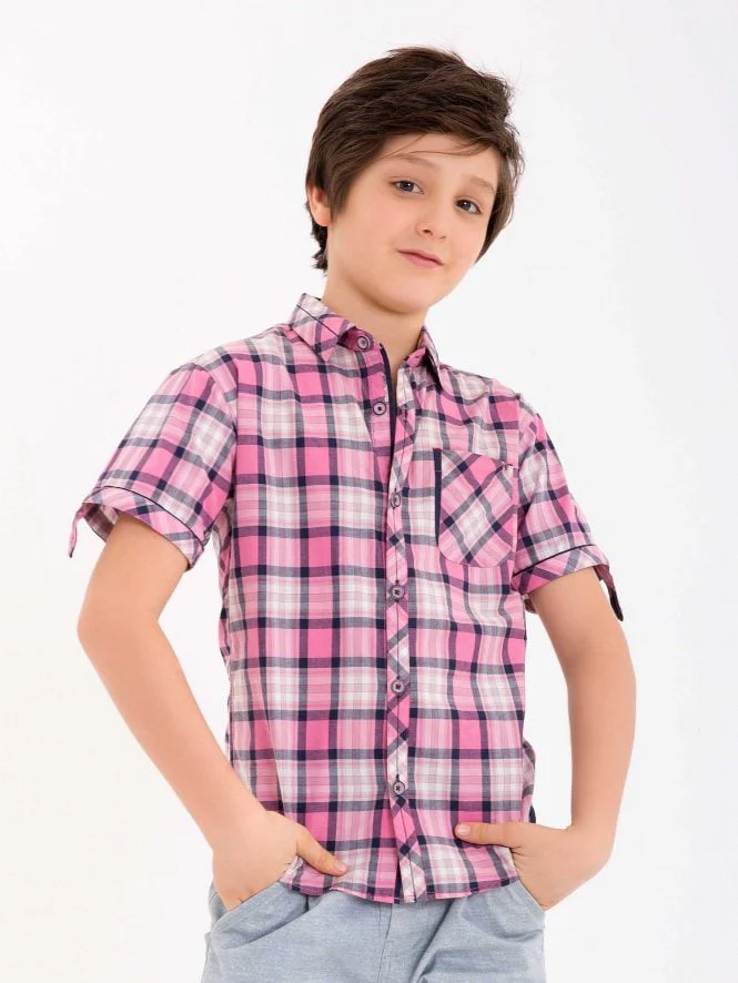 Half Sleeves Check Shirt - EBTS18-27126