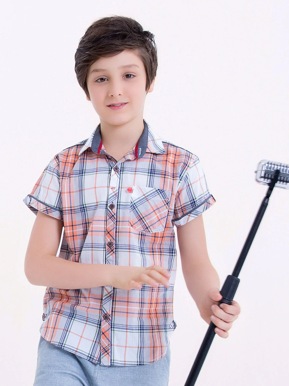 Half Sleeves Check Shirt - EBTS18-27140